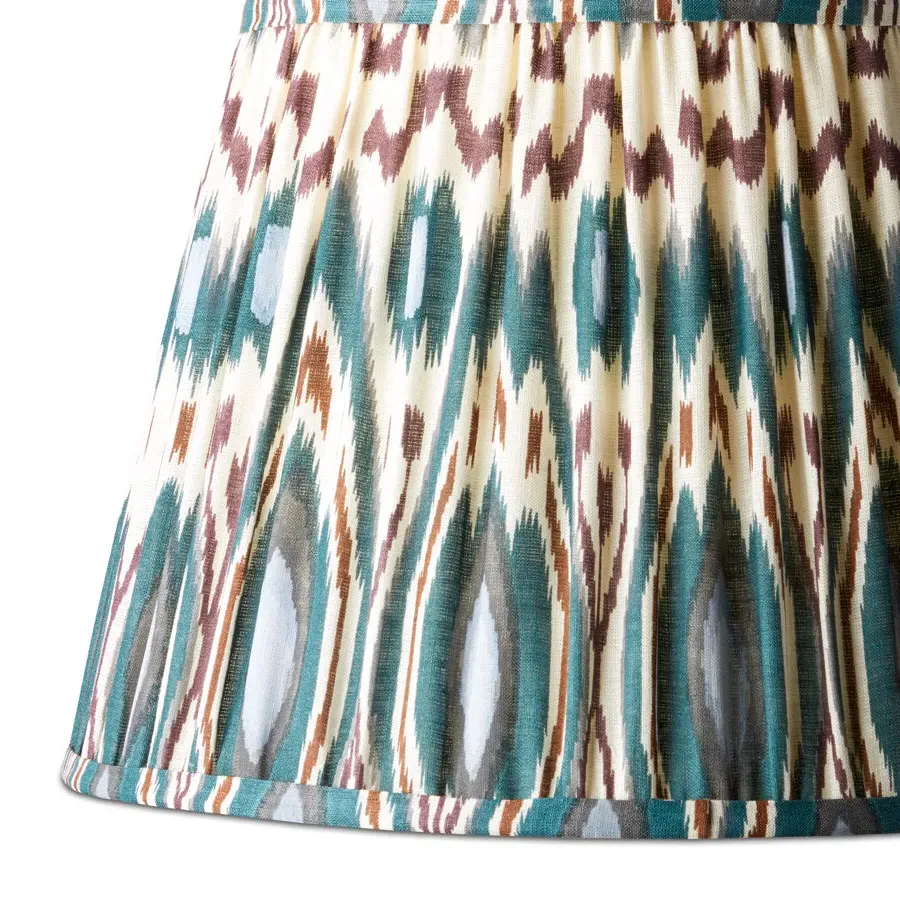 Heraldic Ikat 10 Inch Empire Lamp Shade - Teal, Printed Linen product