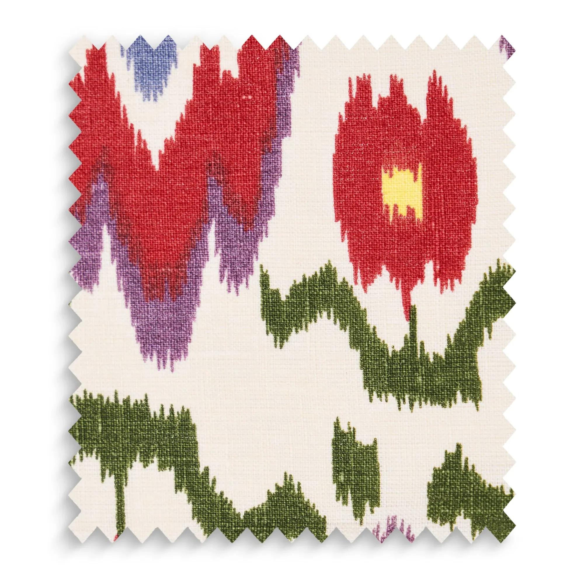 Heraldic Ikat Linen Swatch - Red by Pooky