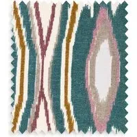 Heraldic Ikat Linen Swatch - Teal by Pooky, alternate view