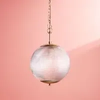 Holophane Smaller Pendant Light - Antique Brass, Clear Glass alternate view