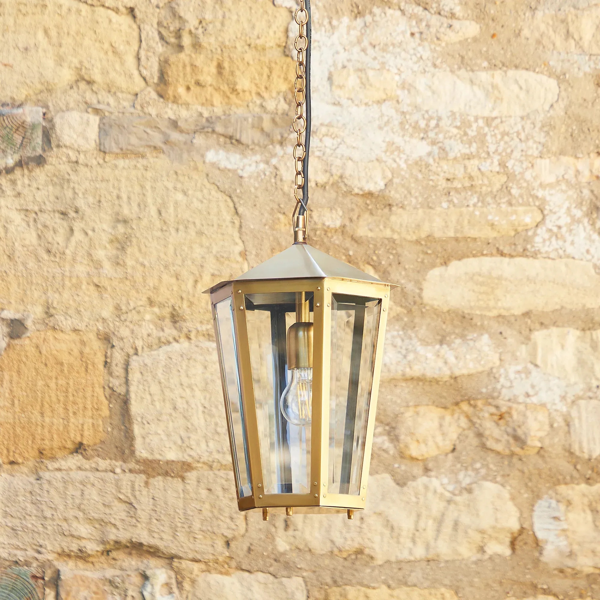Holt IP44 Exterior Hanging Lantern - Antique Brass product