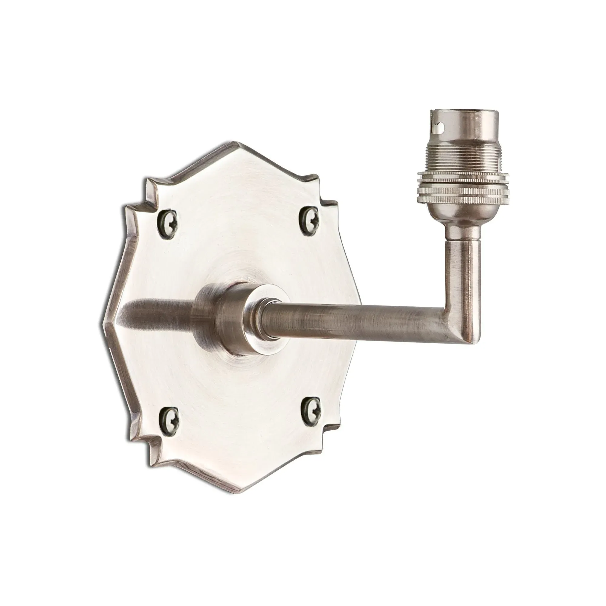Insignia Single Wall Fitting - Antique Silver, Brass product