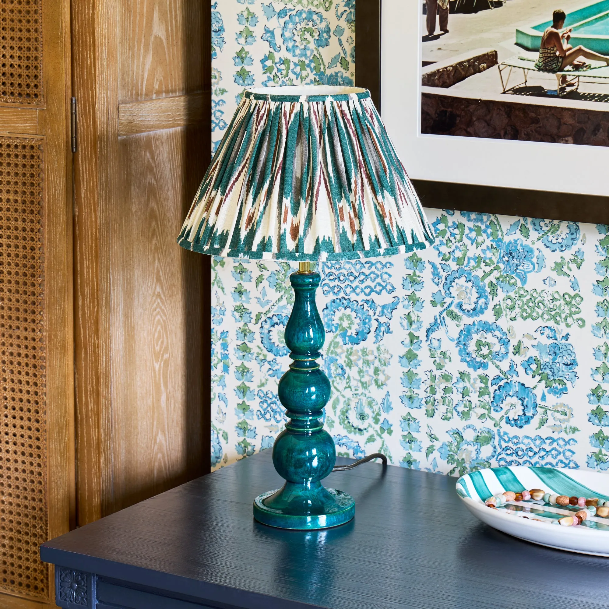 Kelpie Table Lamp - Turquoise, Lacquered Wood product