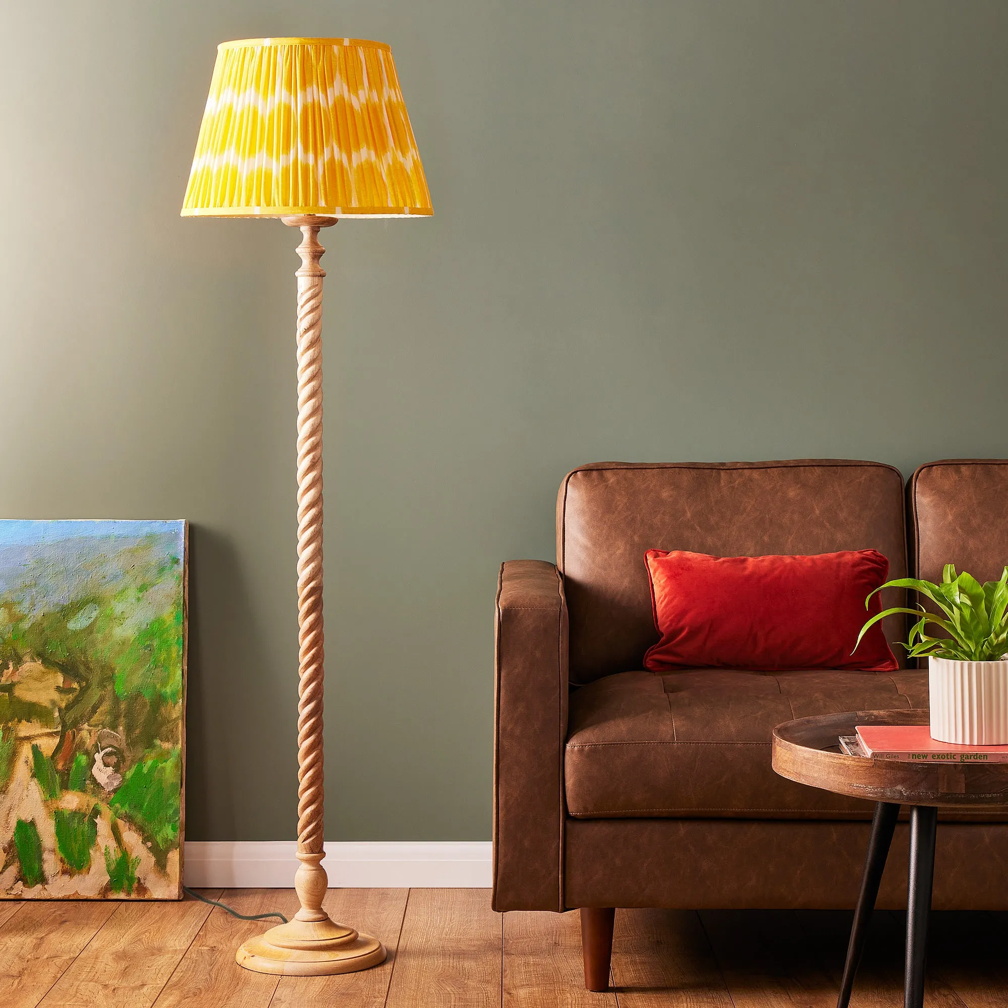 Kitty Floor Lamp - Natural, Wood product