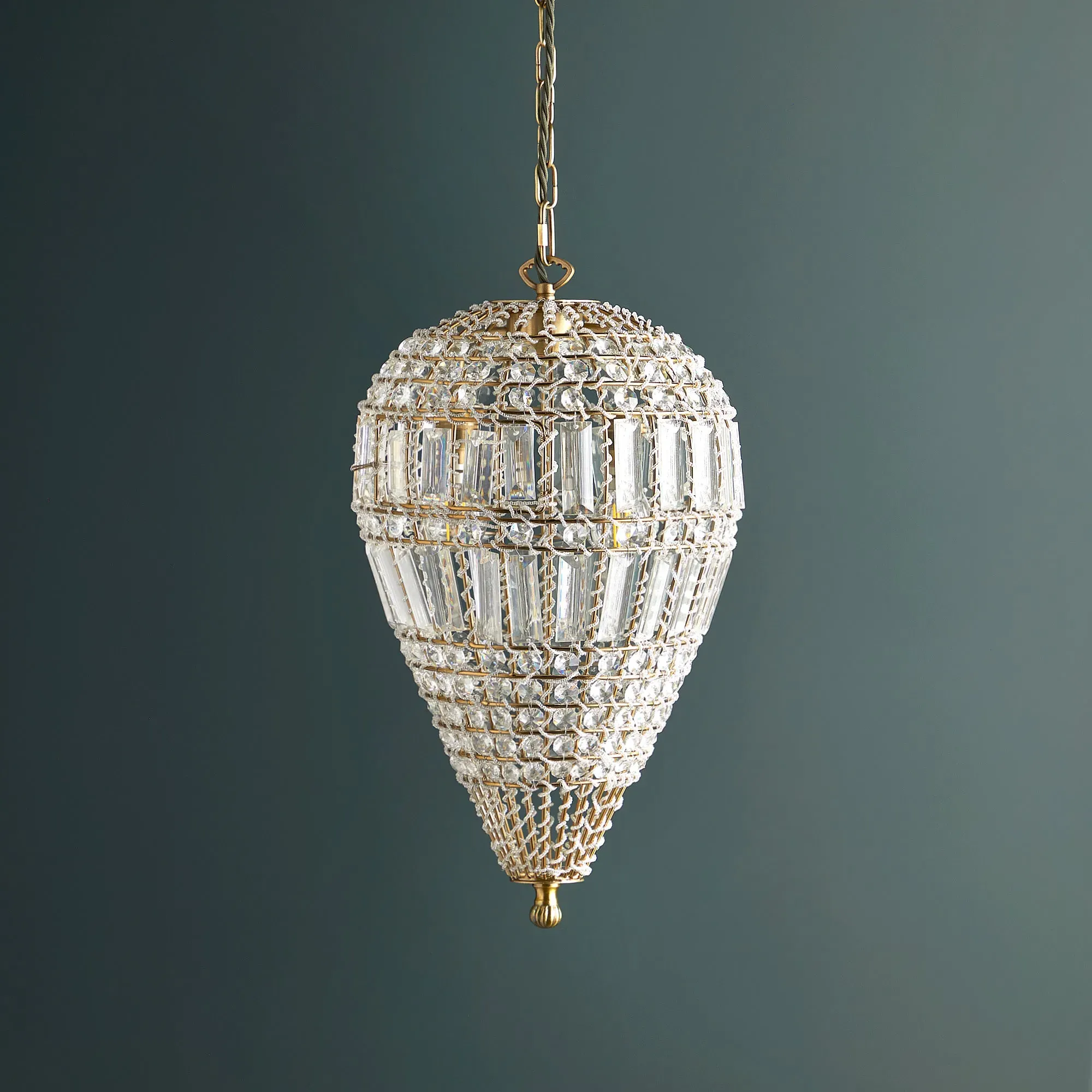 Lachrymose Small Crystal Chandelier - Antique Brass, Clear product