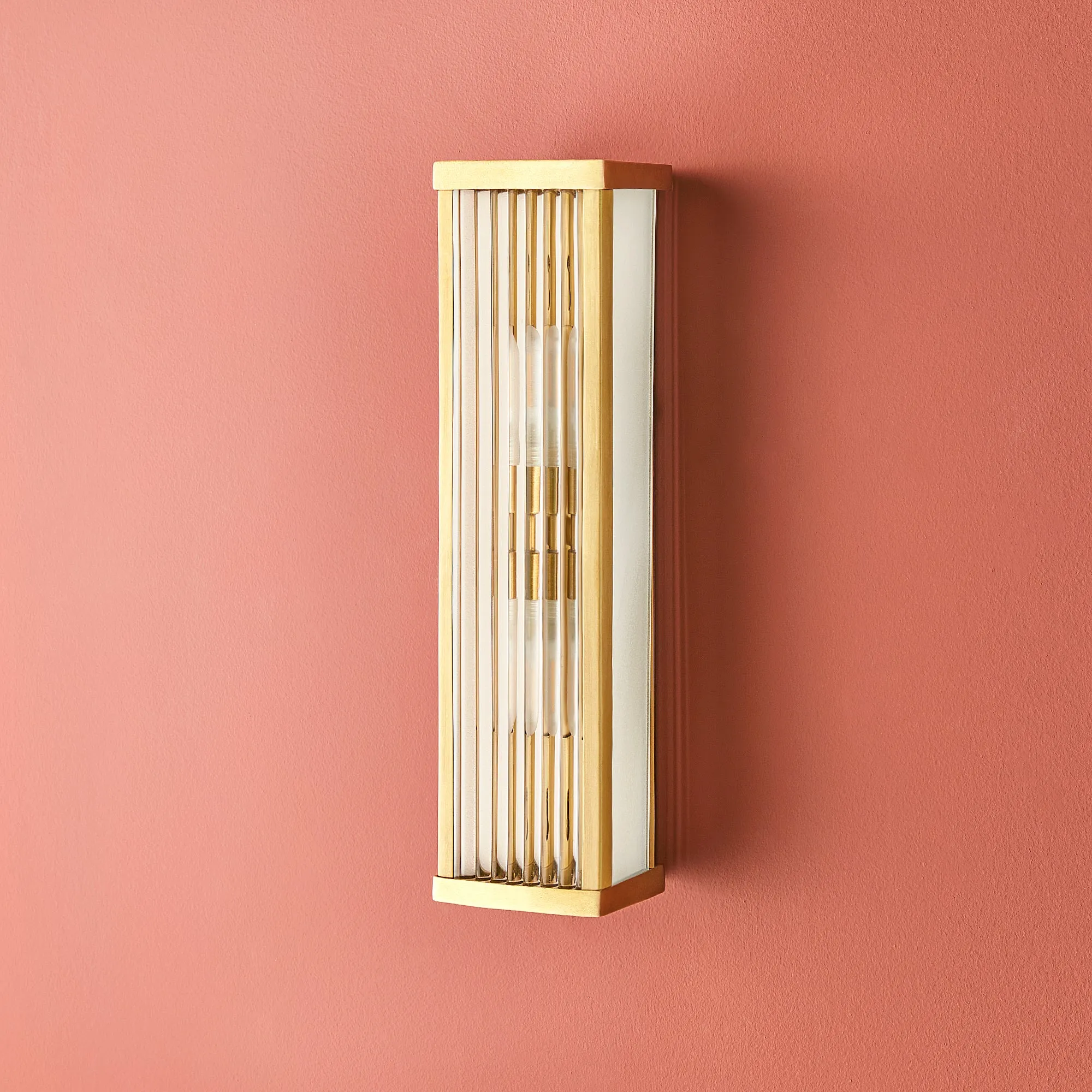 Liddle IP44 Wall Light with Glass Rods - Antique Brass product