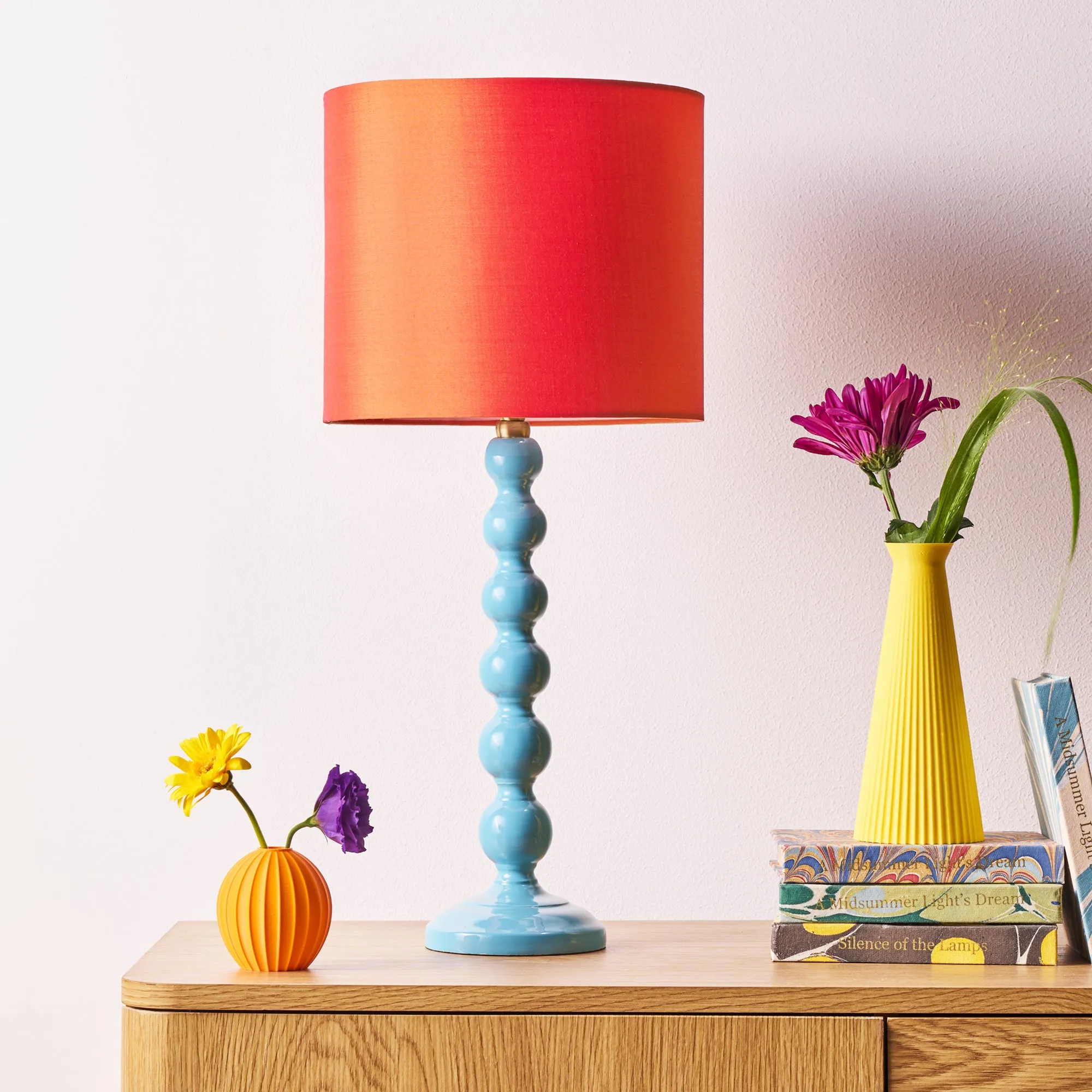 Lillee Table Lamp - Blue, Wood by Pooky