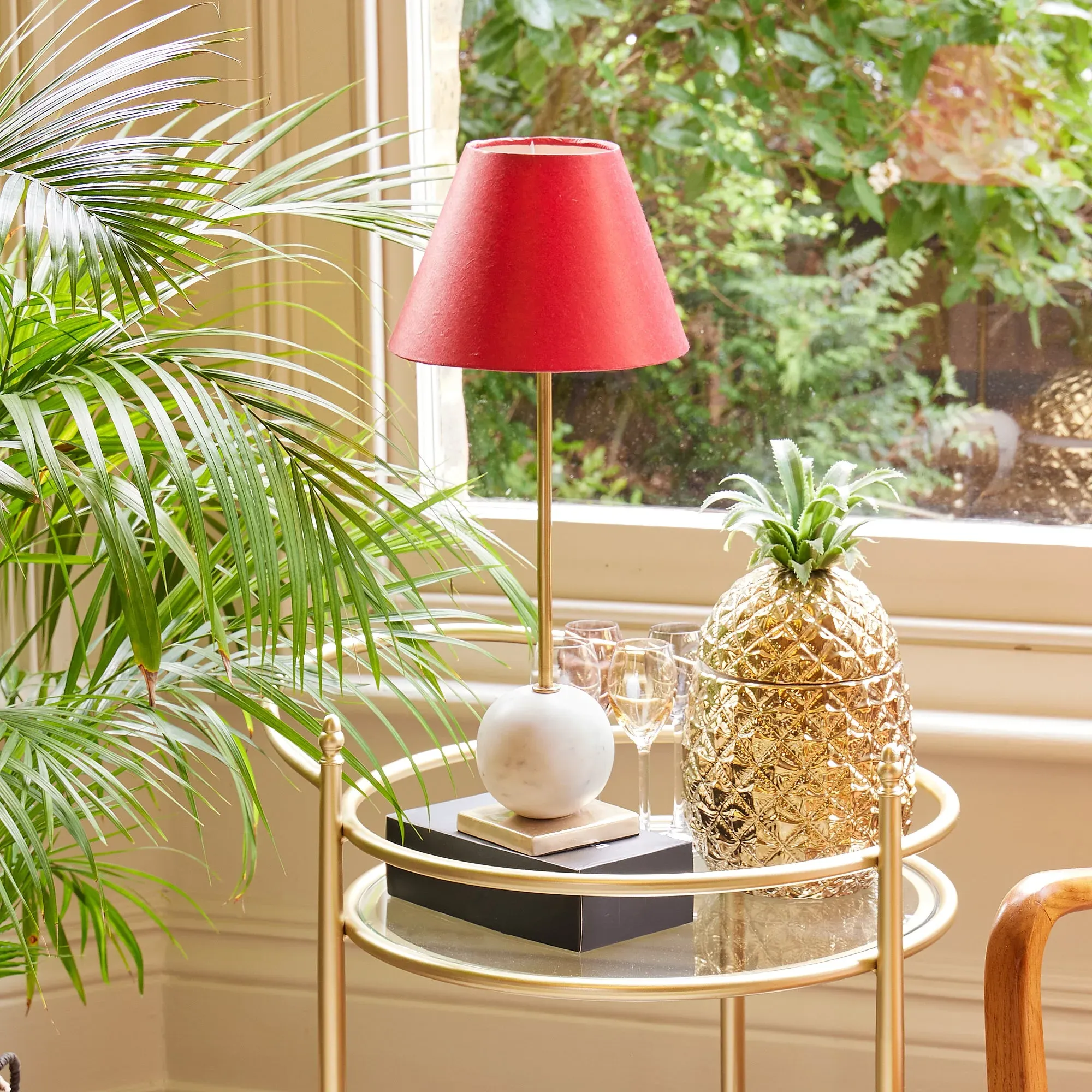 Lollie Rechargeable Table Lamp - White, Marble product