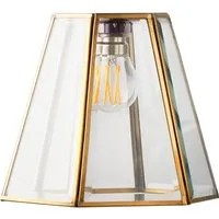 Luxor Hexagonal Lantern - Clear, Antique Brass alternate view