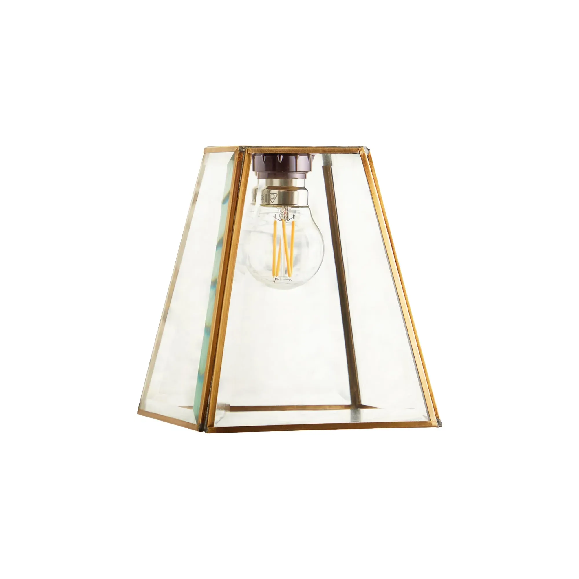 Luxor Lantern Shade - Clear, Brass product