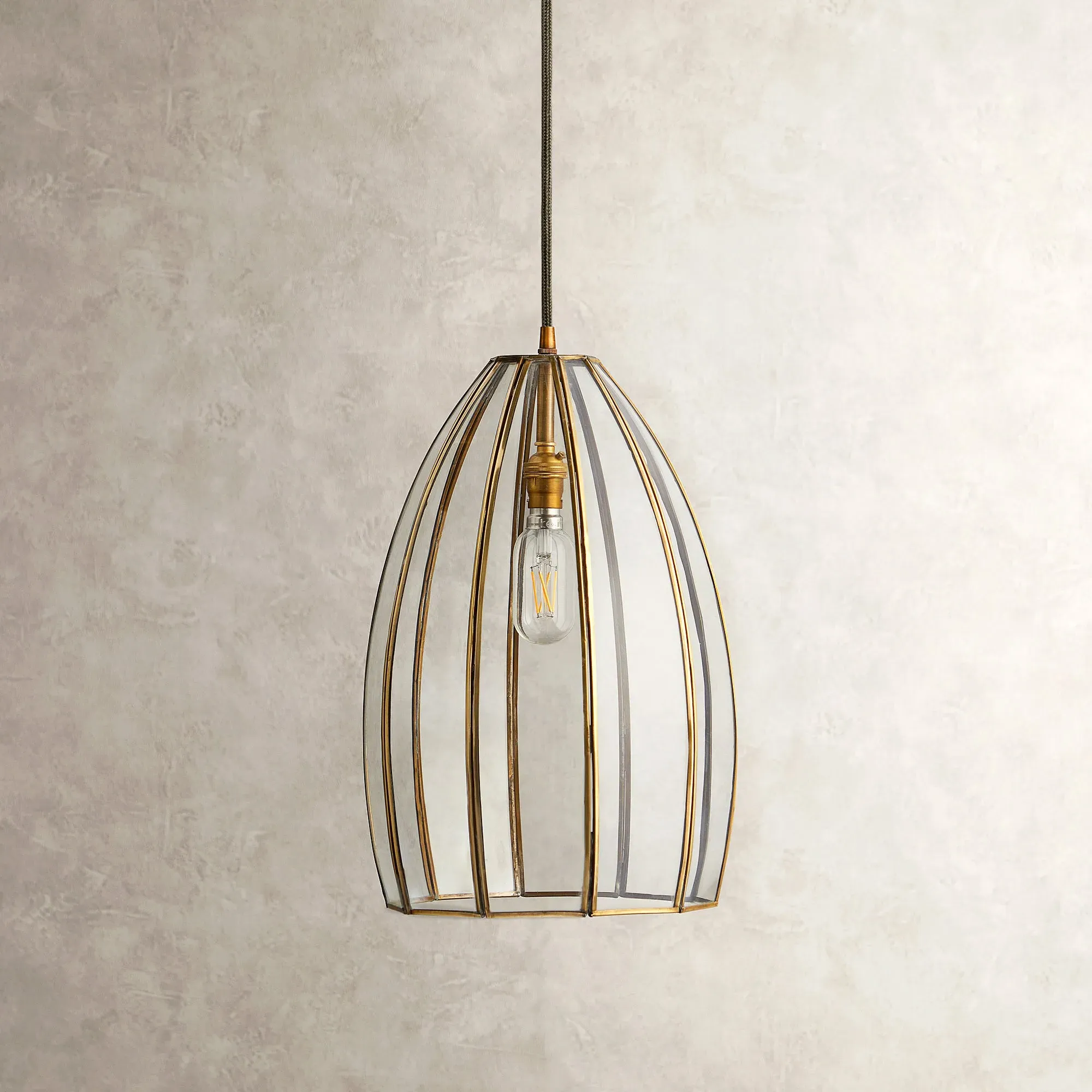 Marge Domed Pendant Light - Antique Brass, Glass product