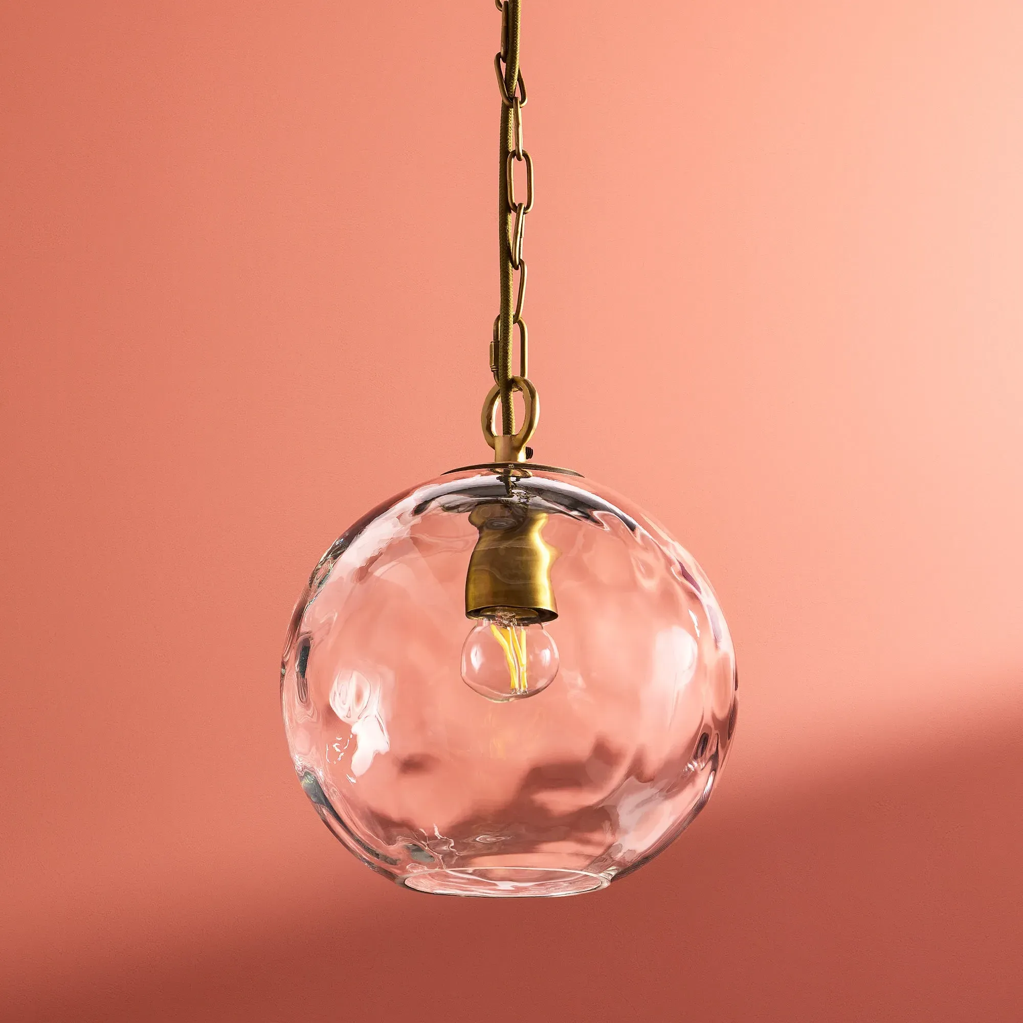 Mars Globe Pendant Light - Clear, Brass product