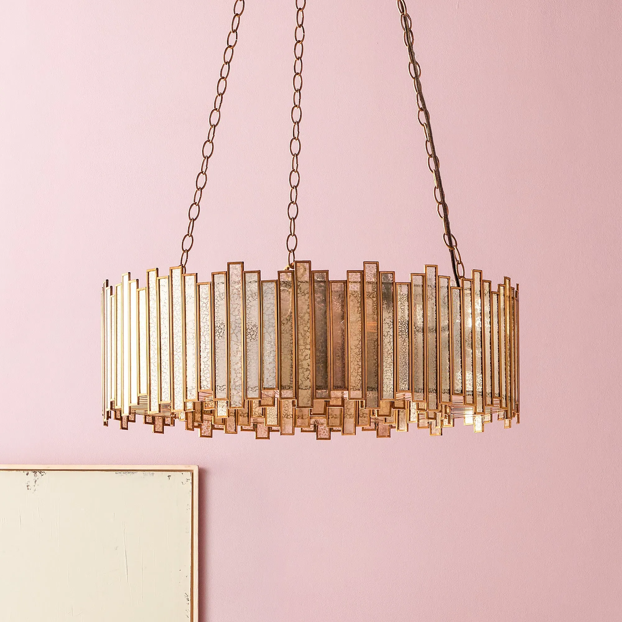 Melvillous Chandelier - Antique Brass, Mercurised Glass product