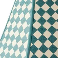 Milford Check 6 Inch Square Lamp Shade - Seafoam alternate view