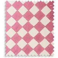 Milford Check Fabric Swatch - Raspberry by Pooky, alternate view