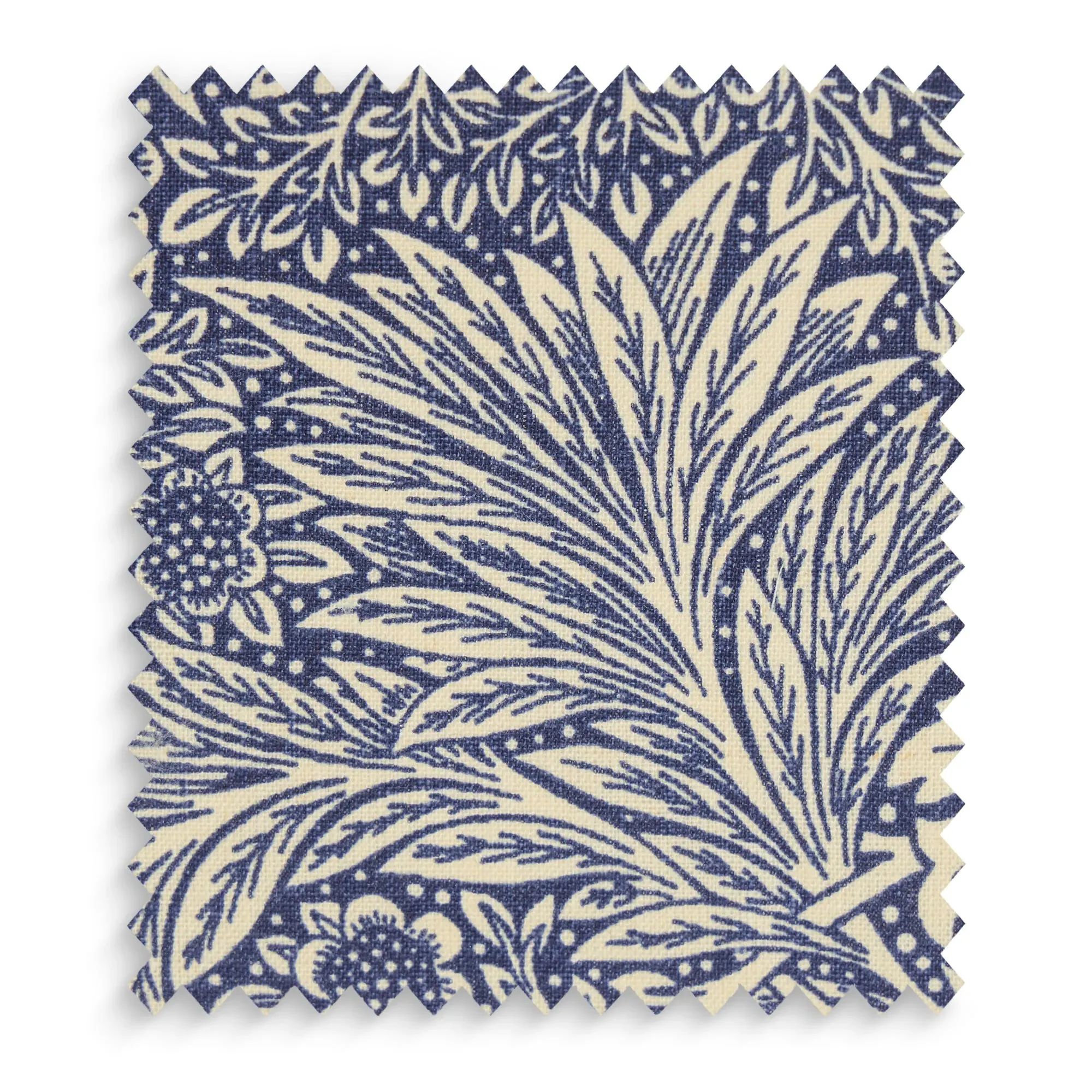Morris & Co Marigold Linen Swatch - Indigo by Pooky