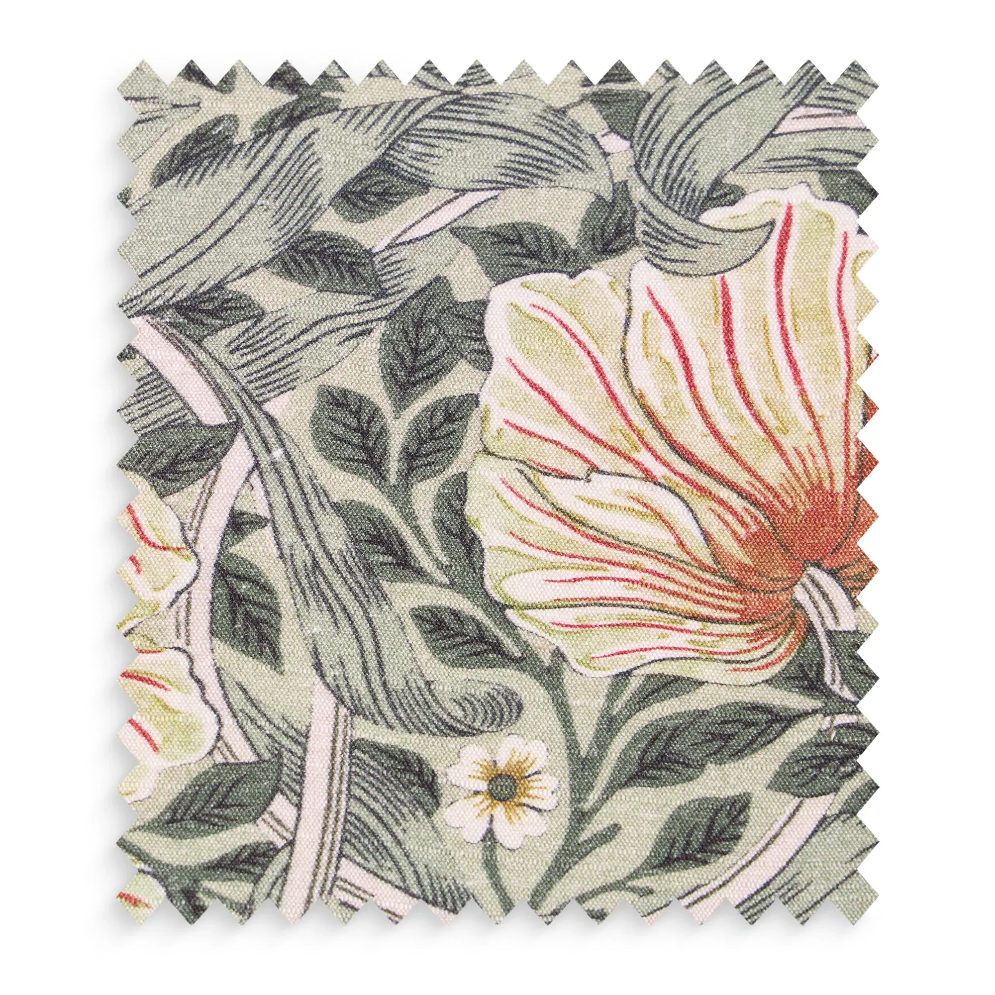 Morris & Co Pimpernel Silk Swatch - Green, Yellow by Pooky