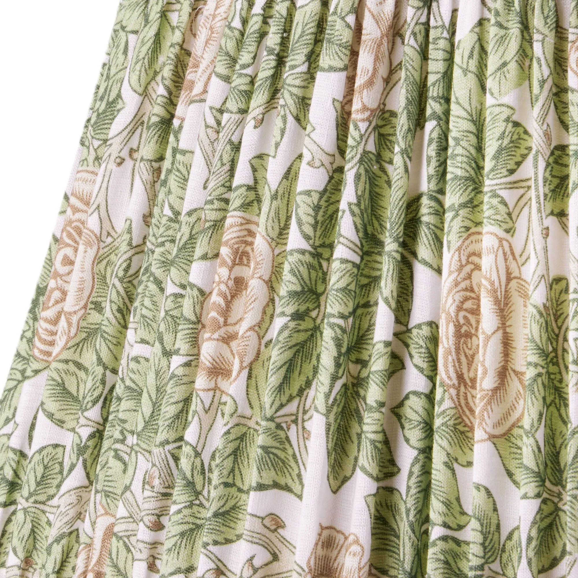 Morris & Co. Rambling Rose 16cm Empire Scalloped Shade - Green, Linen product