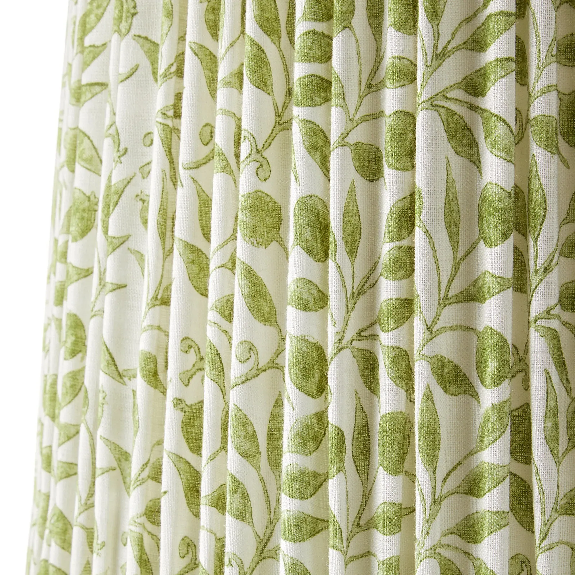 Morris & Co. Rosehip 14cm Tall Tapered Lamp Shade - Green, Linen product