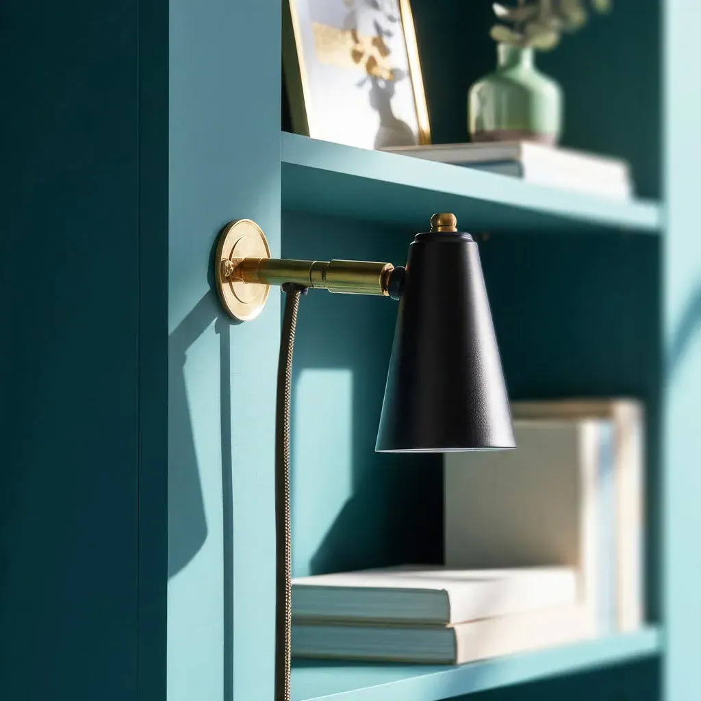 Nook Plug-In Wall Light - Black, Metal product