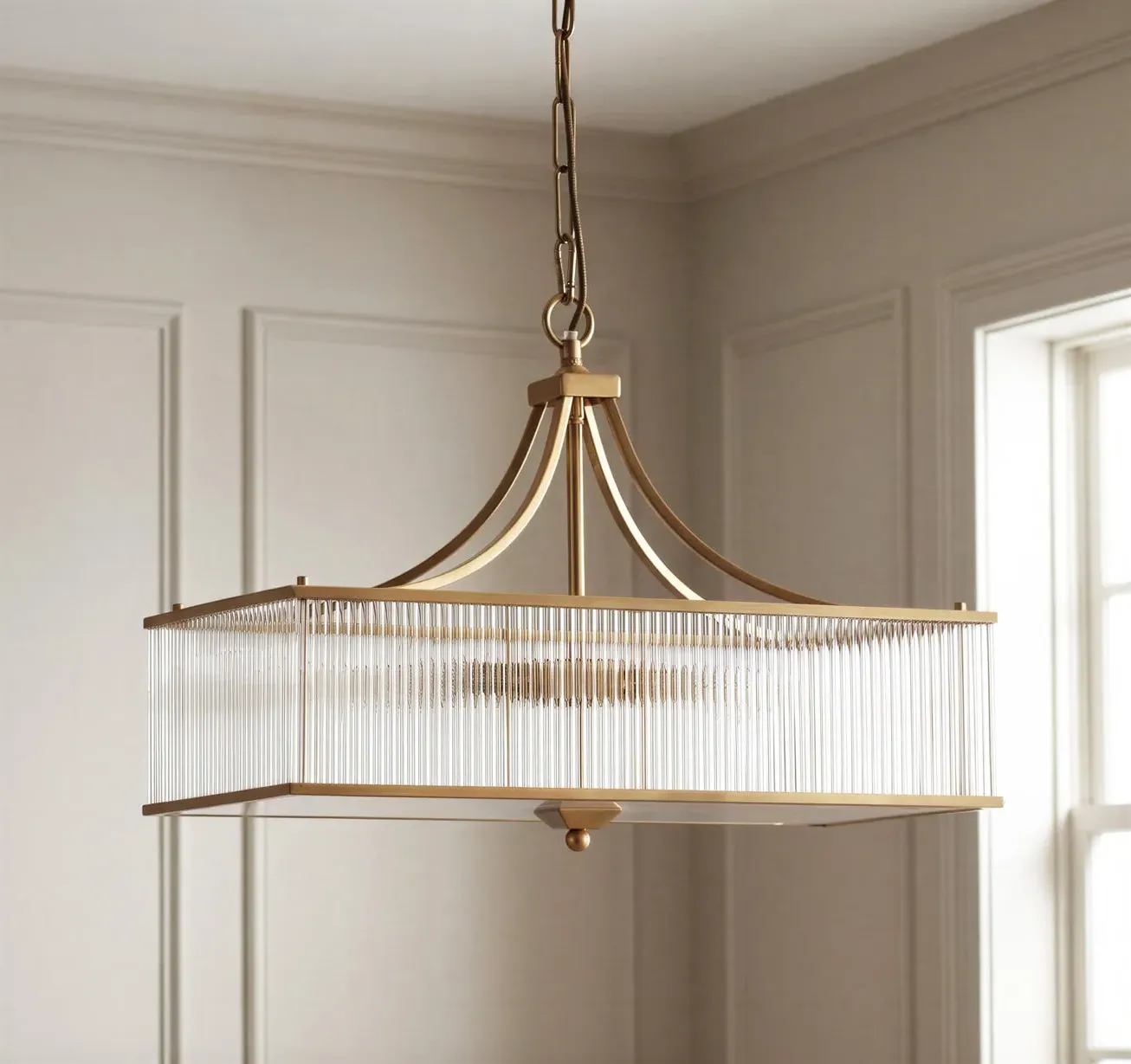 Odin Chandelier - Antique Brass, Glass product