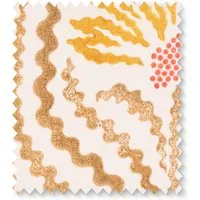 Palmette Linen in Citrine by Ellen Merchant Swatch - Yellow, Linen by Pooky, image 2