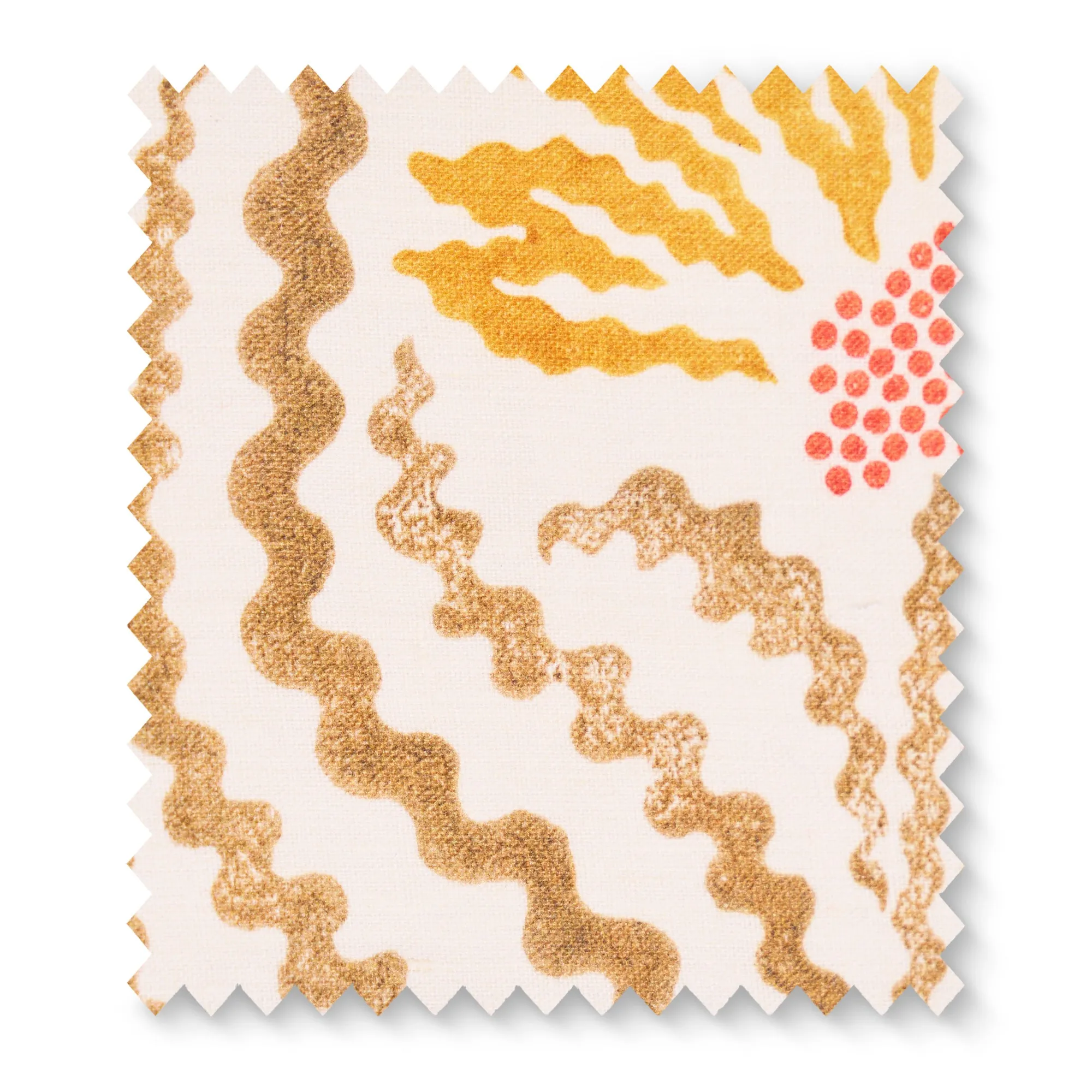 Palmette Linen in Citrine by Ellen Merchant Swatch - Yellow, Linen by Pooky
