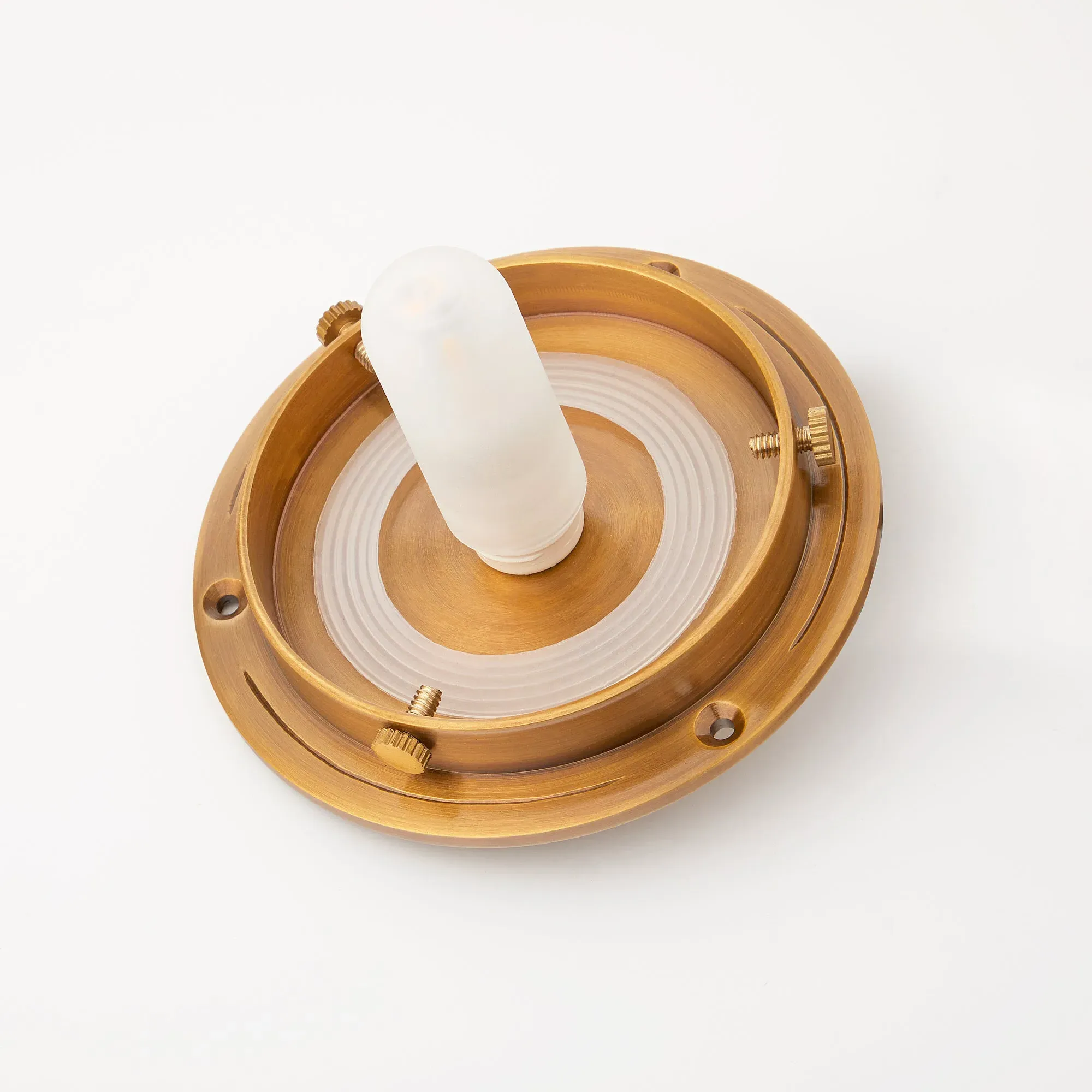 Plumb Regular Flush Mount Fixture - Antique Brass product