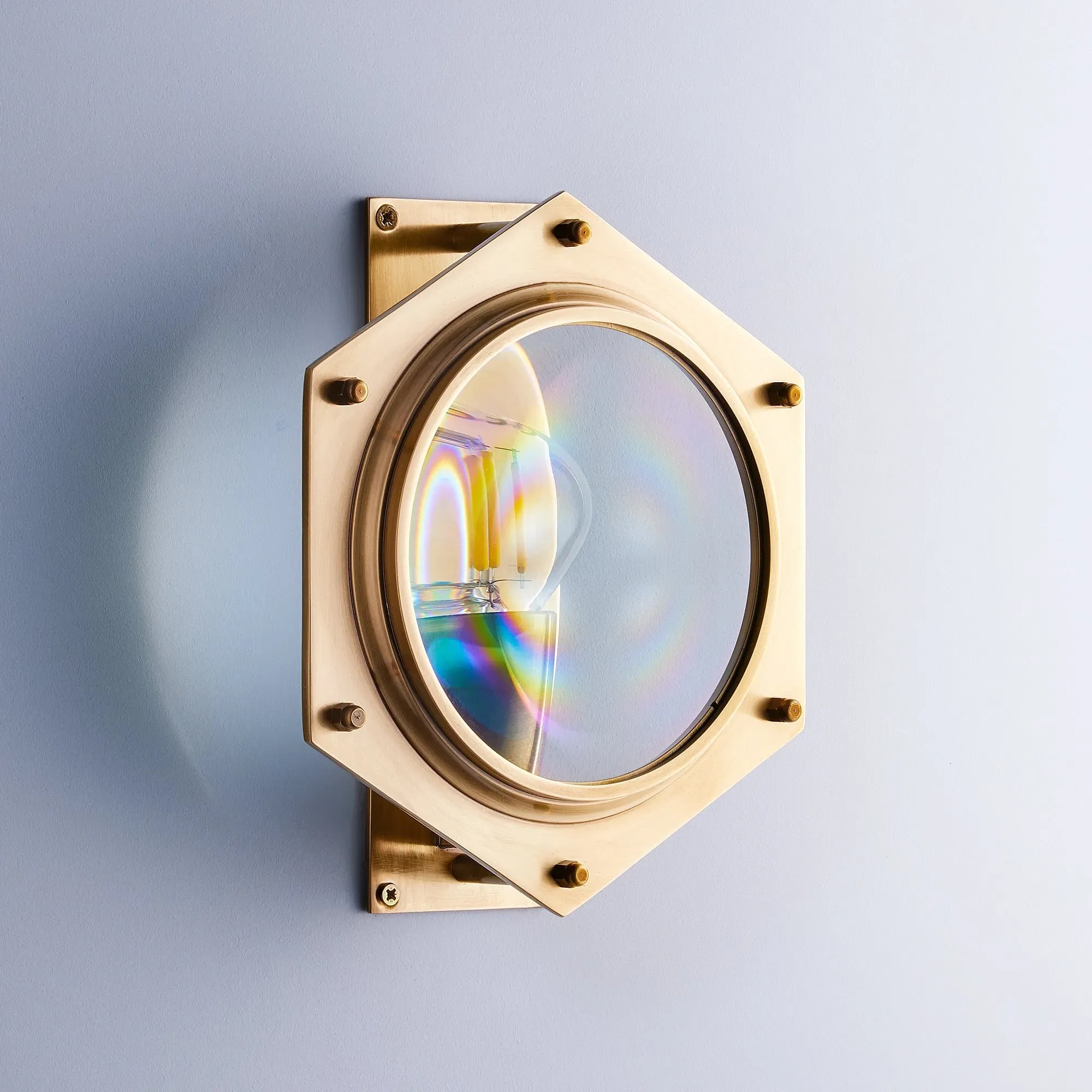 Poirot Wall Light - Antique Brass, Glass product