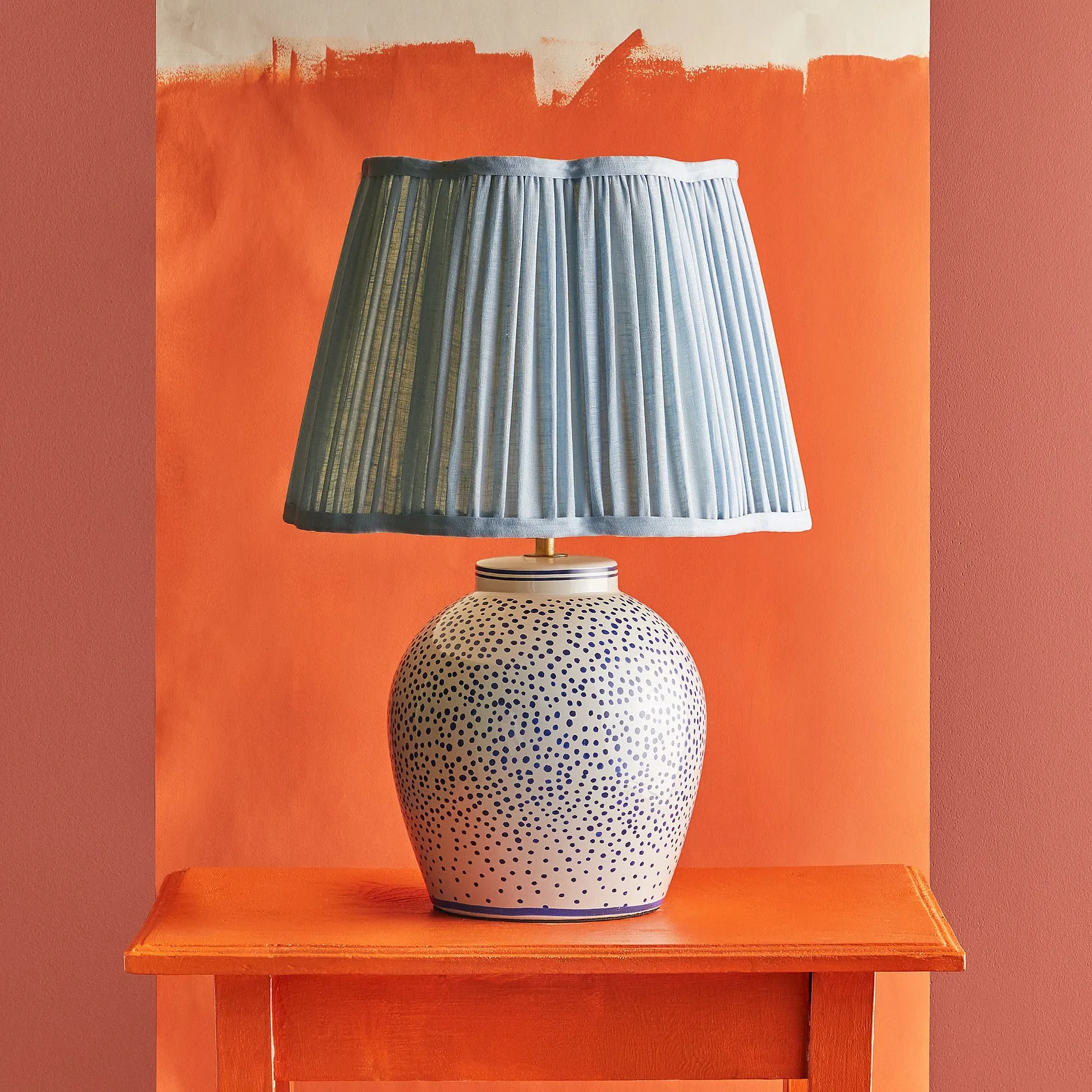 Polka Dot Table Lamp - Blue, Ceramic product
