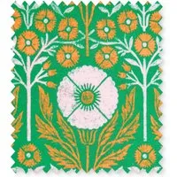 Poppies by Ellen Merchant Fabric Swatch - Green, Cotton by Pooky, alternate view
