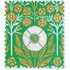 Poppies by Ellen Merchant Fabric Swatch - Green, Cotton by Pooky, image 3