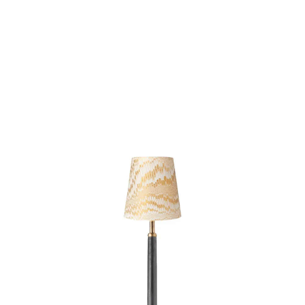 Porto 12cm Tall Tapered Candle Clip Lamp Shade - Gold, Marbled Paper product
