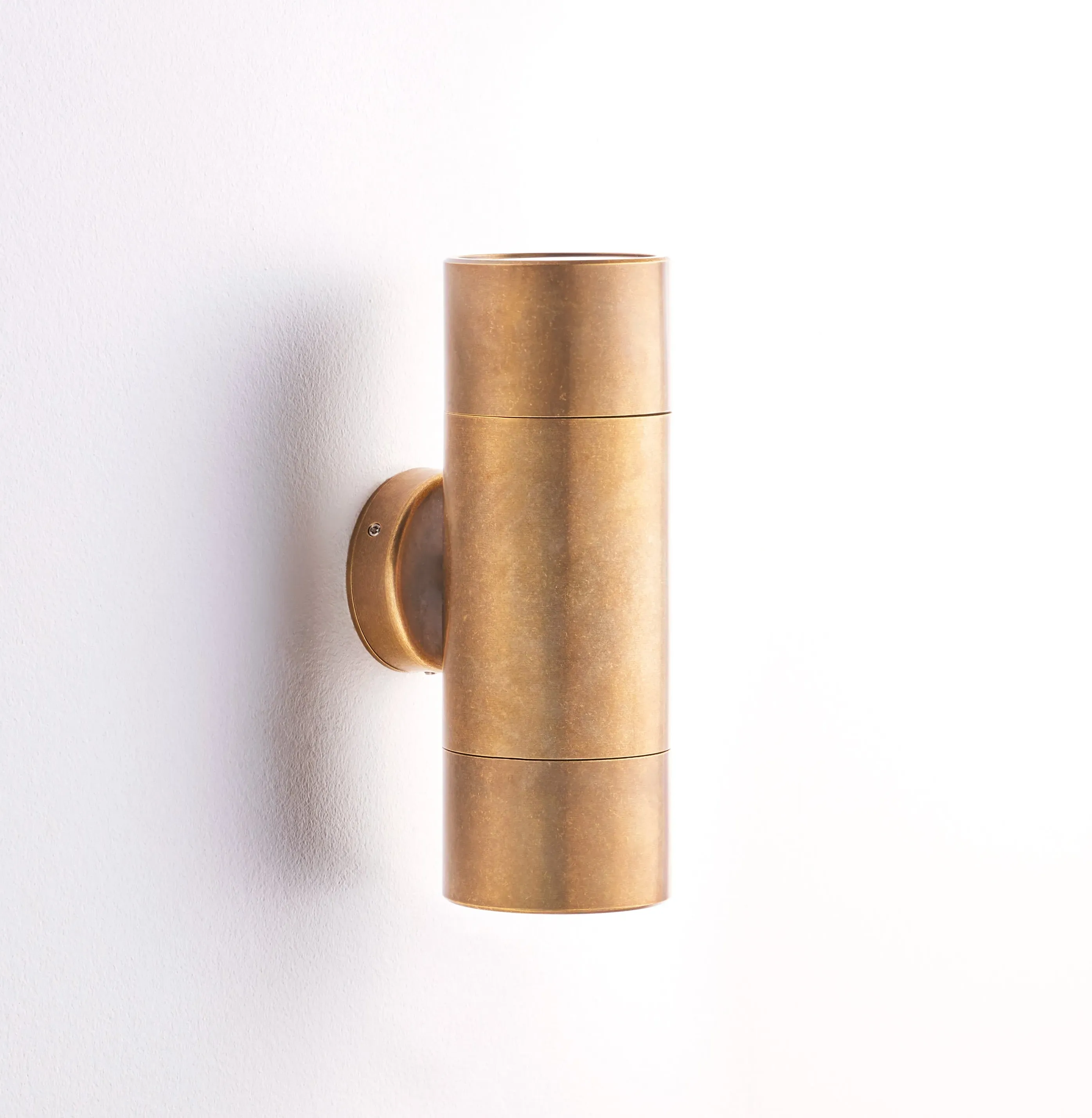 Portreath Large IP65 Up & Down Pillar Light - Antique Brass by Pooky