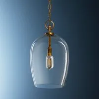 Priscilla Regular Pendant Light - Clear, Antiqued Brass alternate view