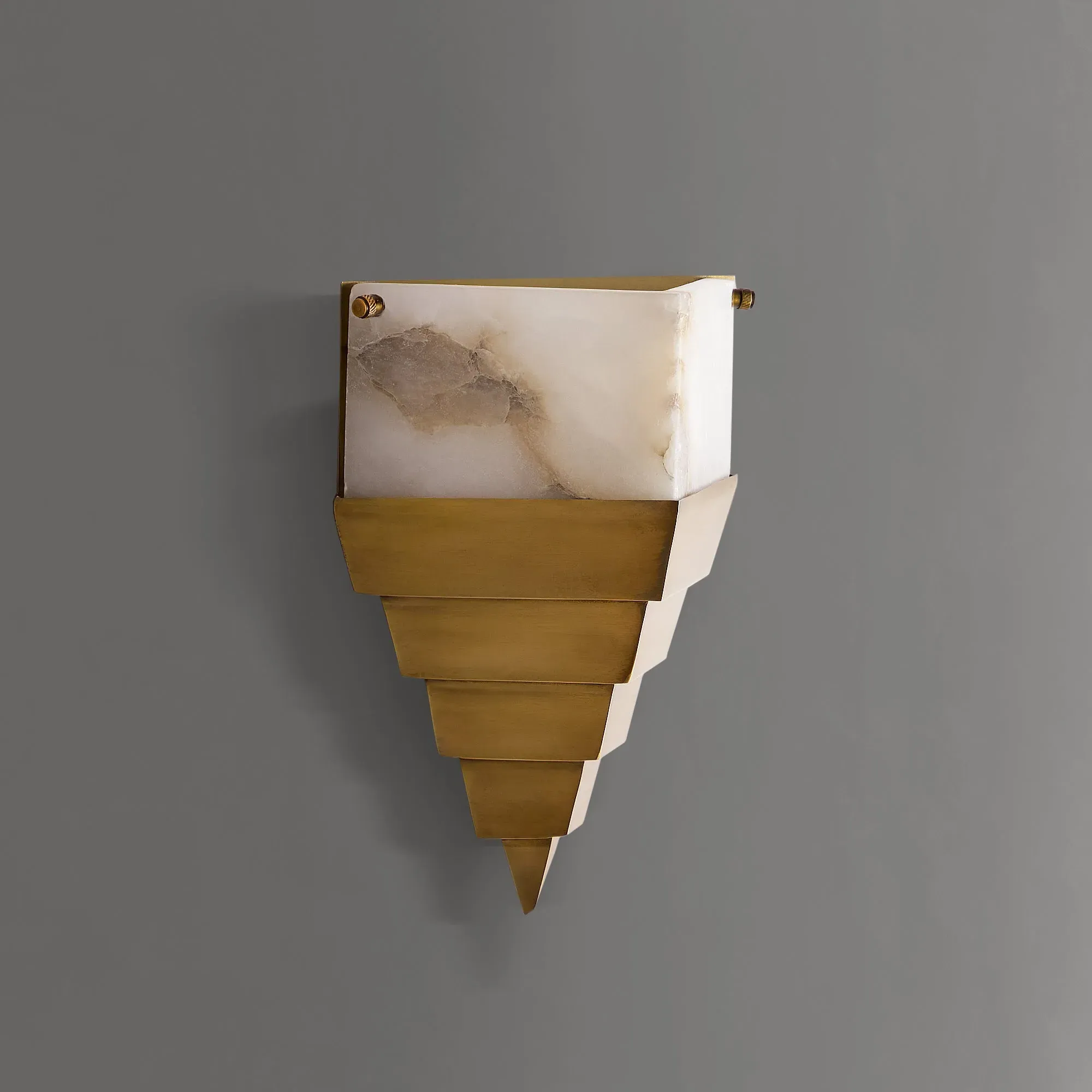 Pythagoras Wall Light - Antique Brass, Alabaster product