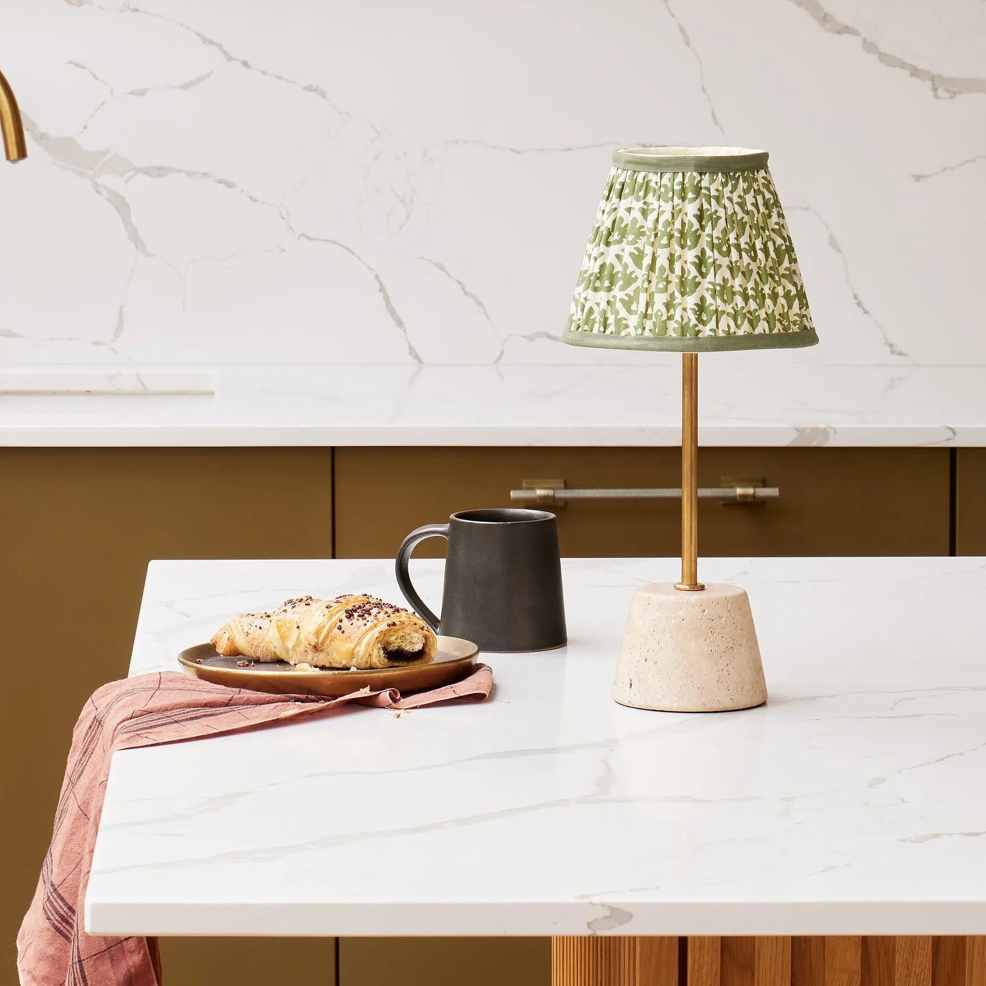 Quarry Cordless Table Lamp - Natural, Marble product