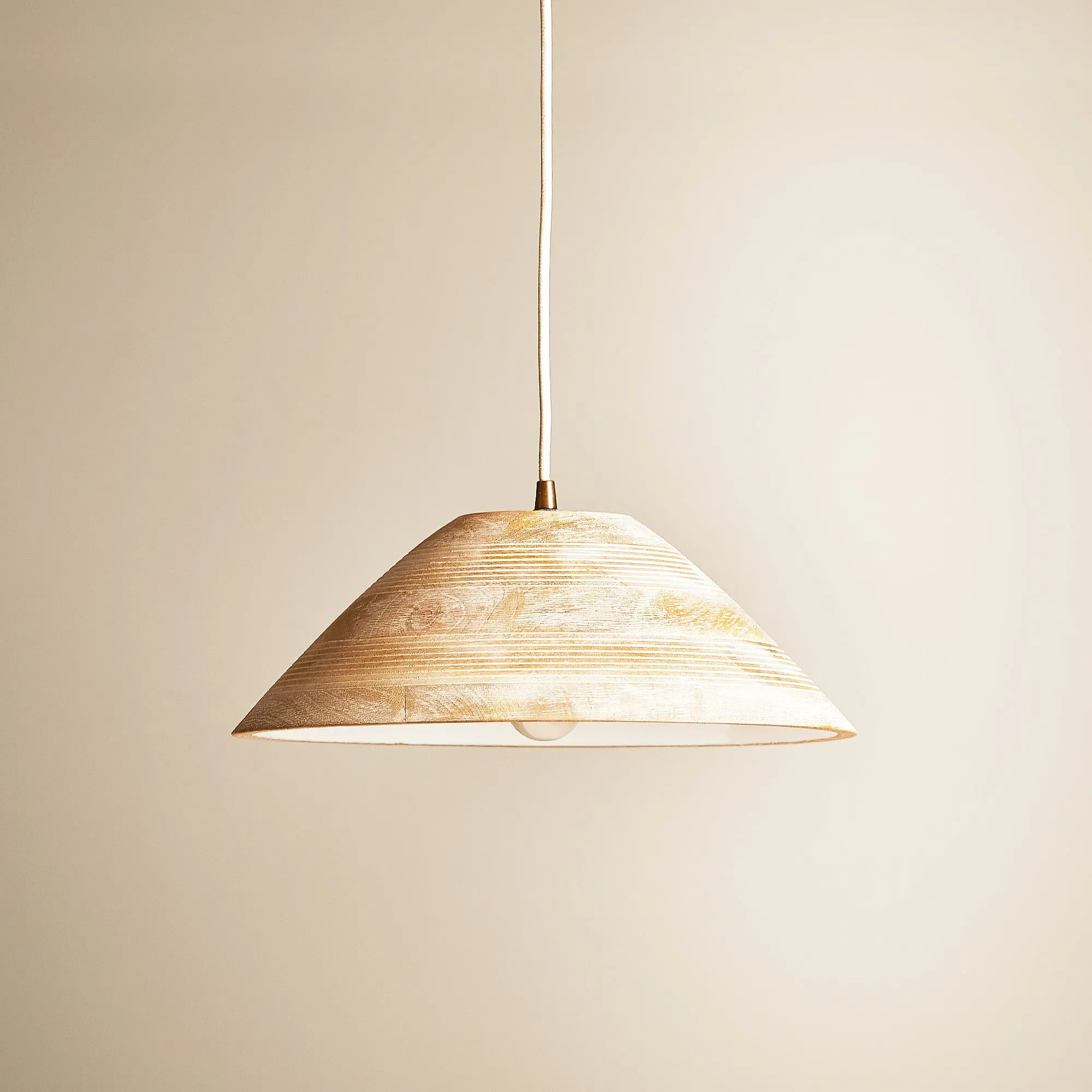 Rockport Pendant - White, Wood product