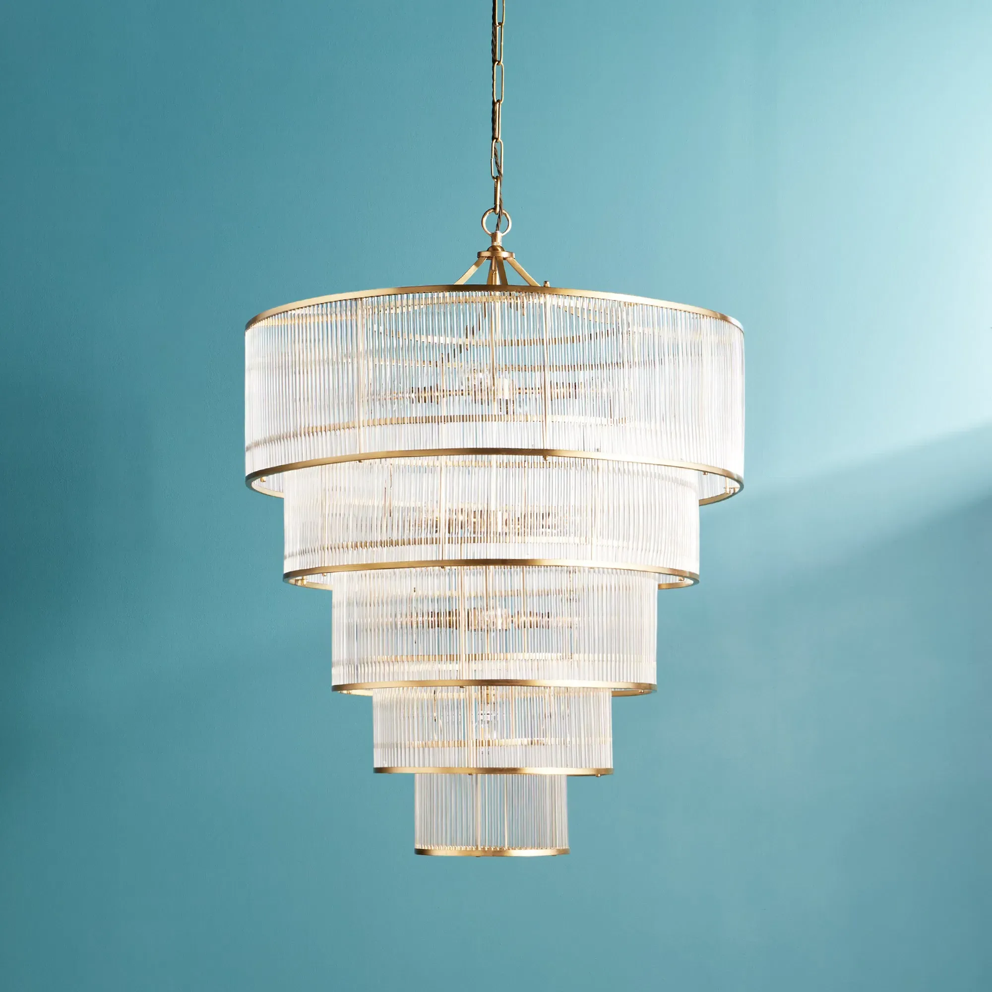Rodaximus Chandelier - Antique Brass, Glass product