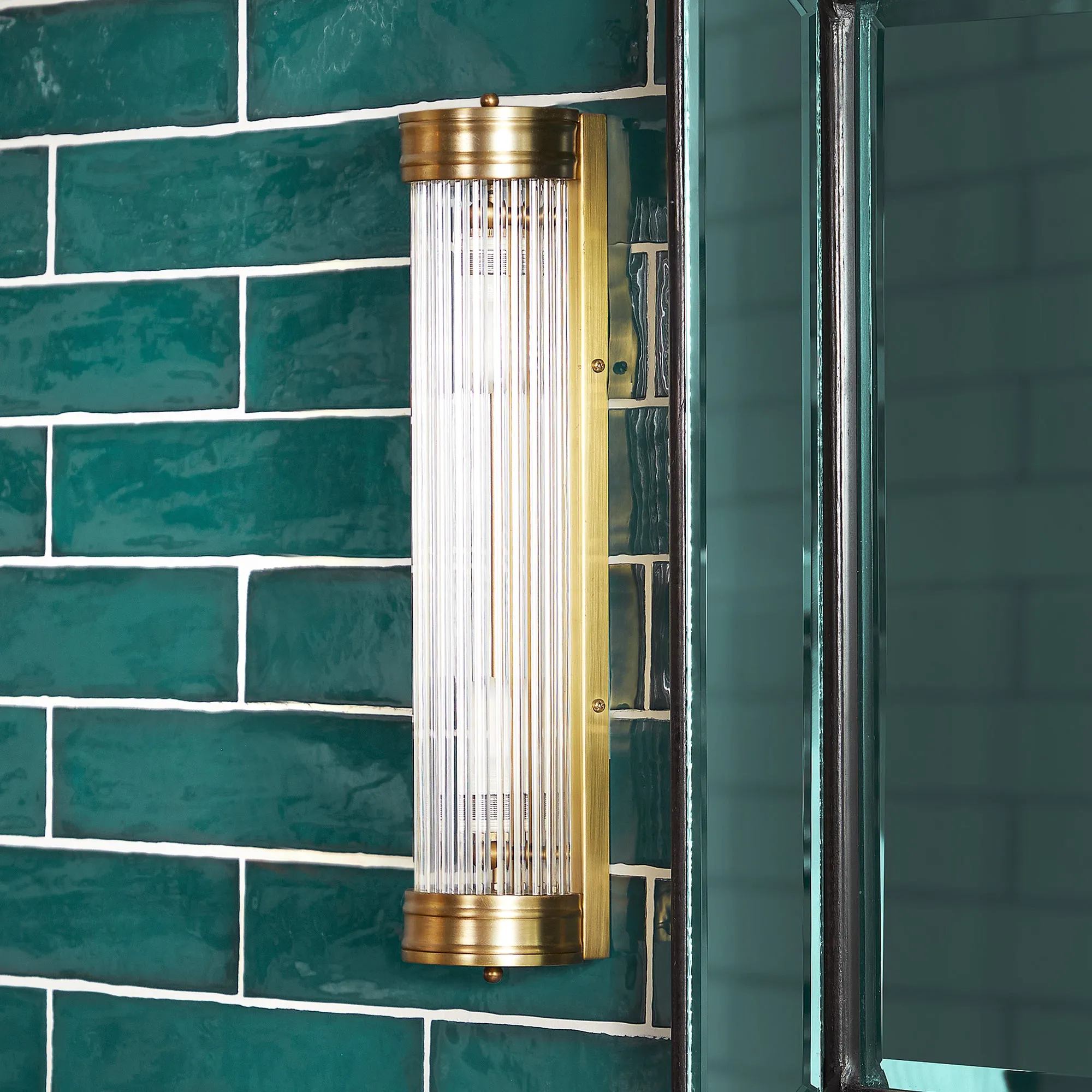 Roddy Long Wall Sconce with Glass Rods - Antique Brass product
