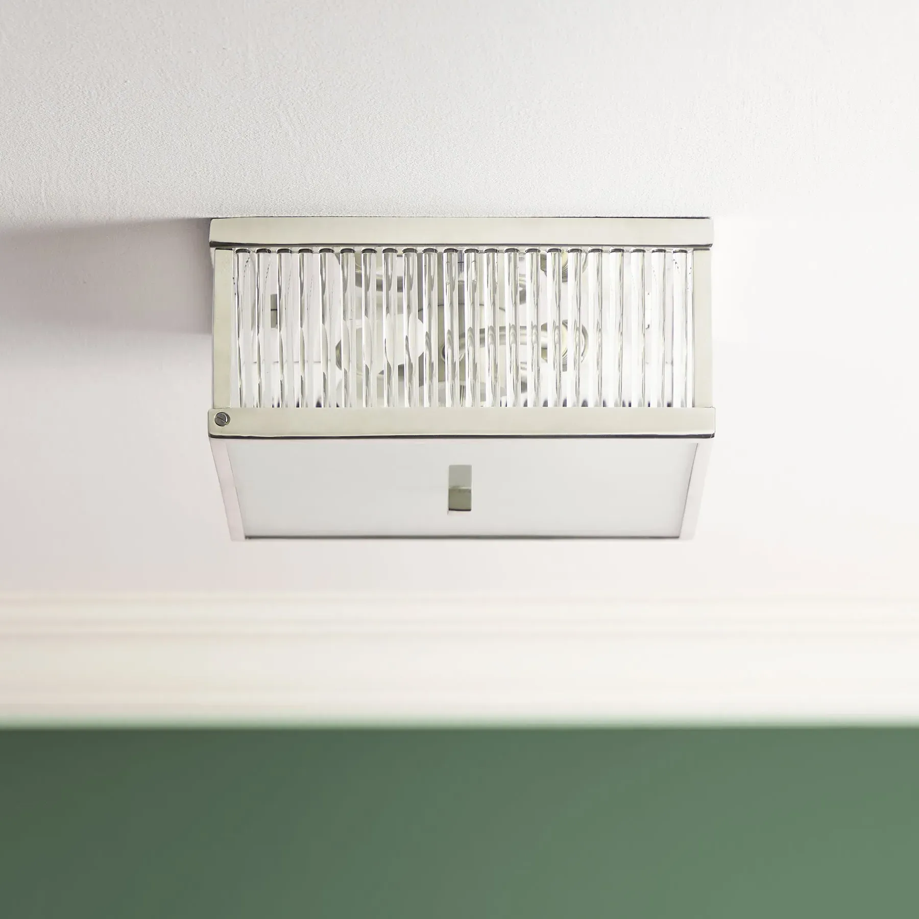 Roddy Square Flush Mount Ceiling Light - Nickel, Clear Glass product