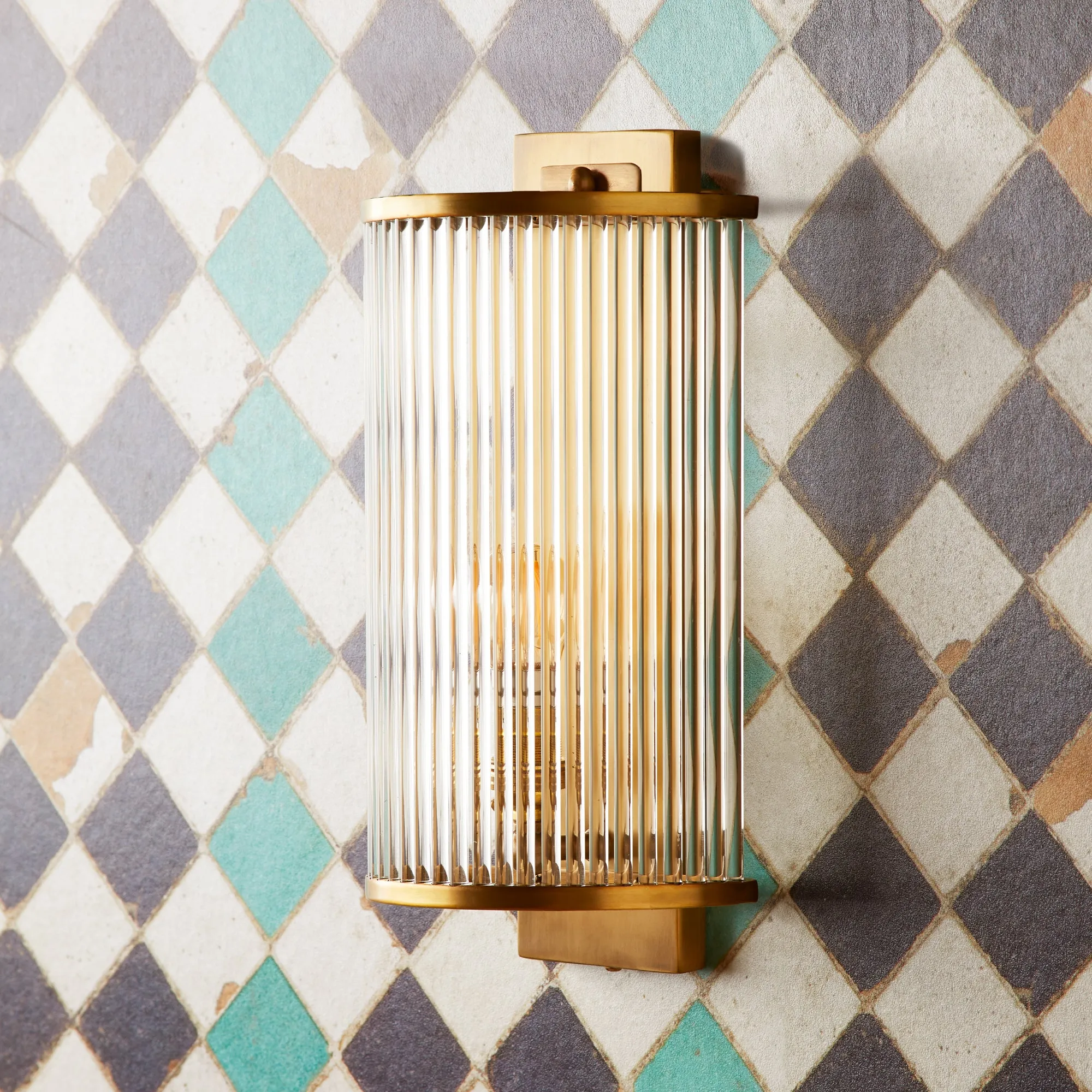 Roddy Wall Sconce with Glass Rods - Antique Brass product
