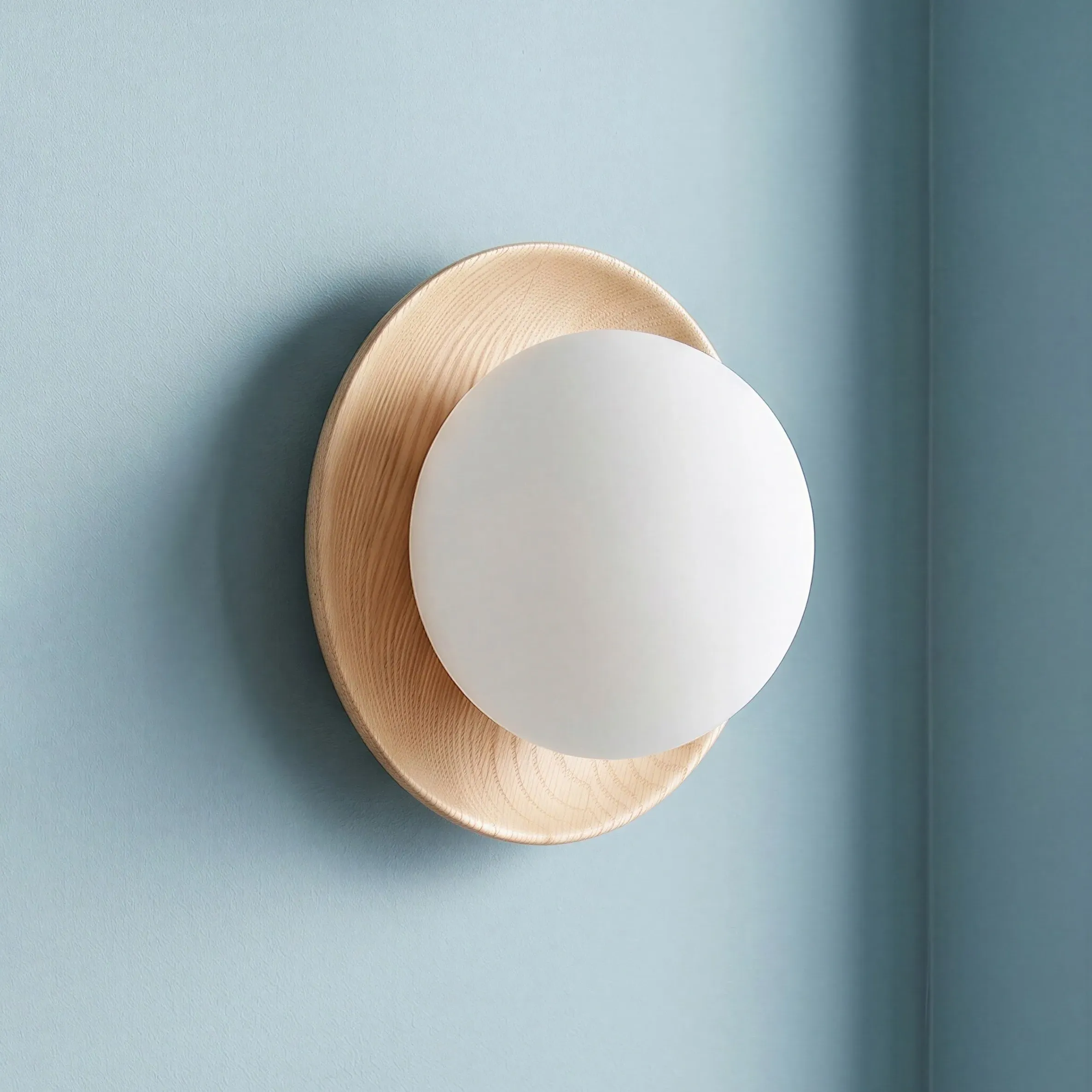 Rondel Wall Light - Natural Wood product