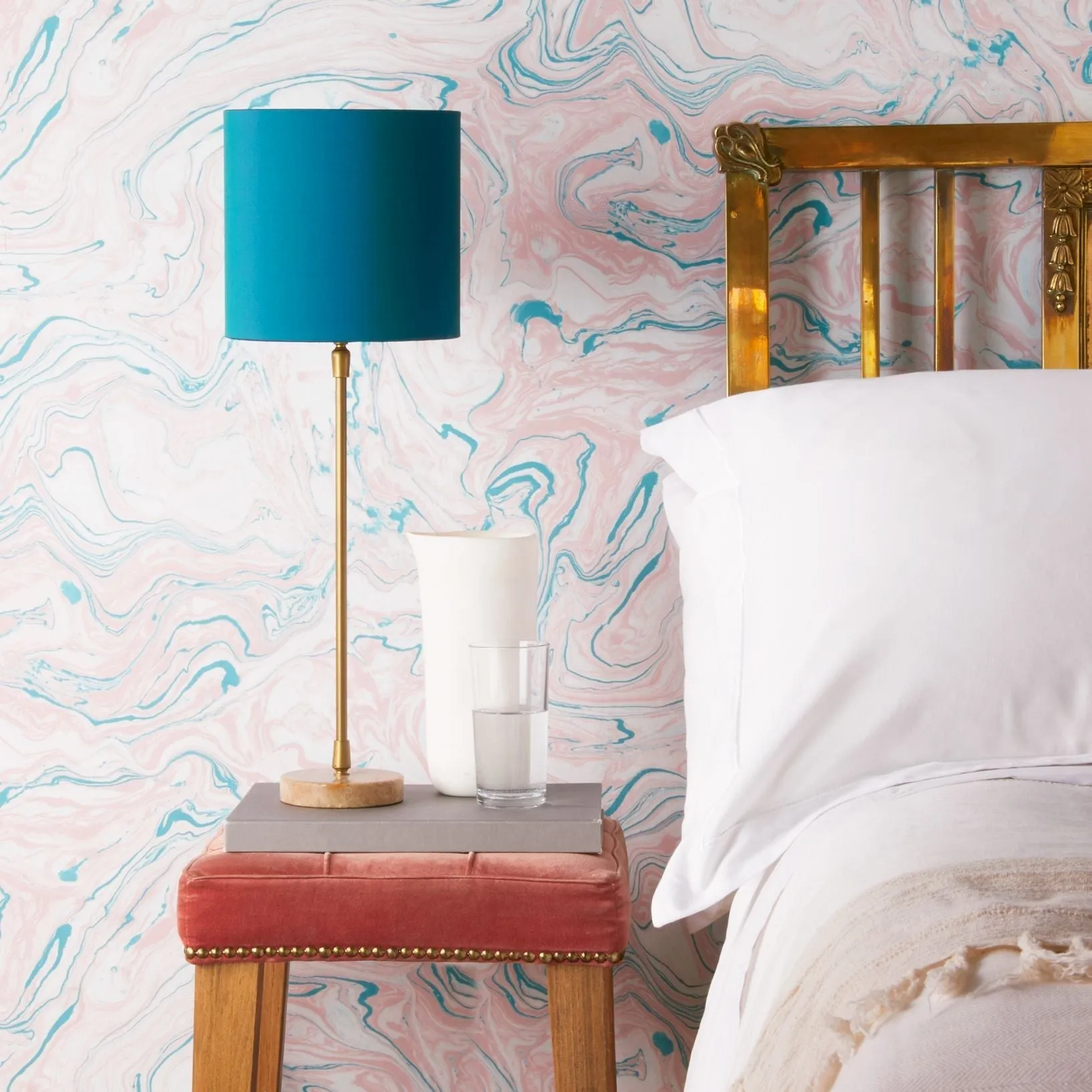 Rosara Table Lamp - Pink, Marble product