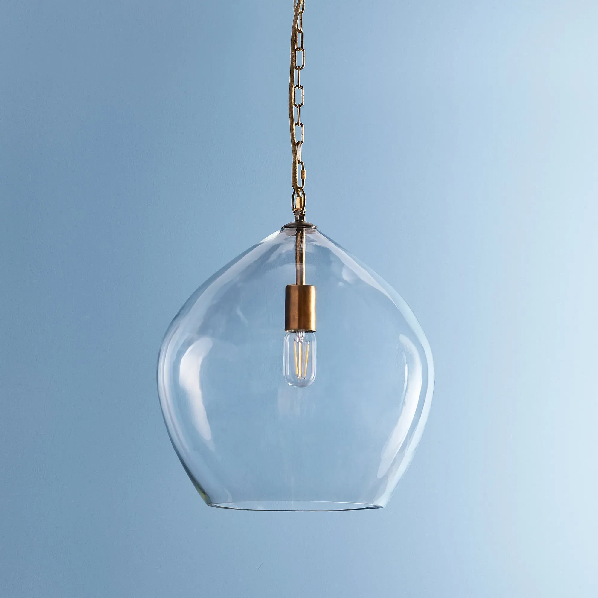 Saladin Pendant Light - Antique Brass, Clear Glass product