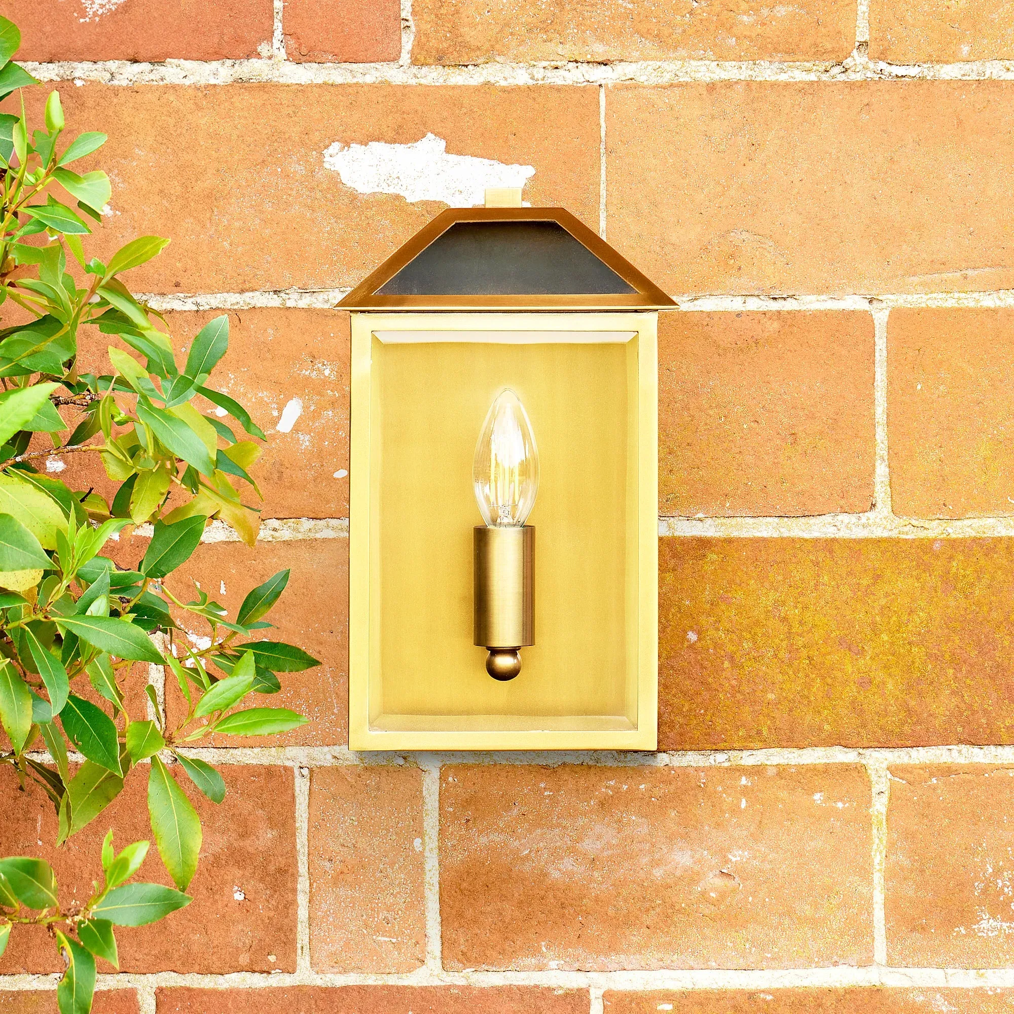 Salcombe IP44 Exterior Wall Light - Antique Brass product