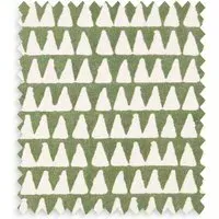 Savannah Block Printed Cotton Swatch - Green by Pooky, alternate view