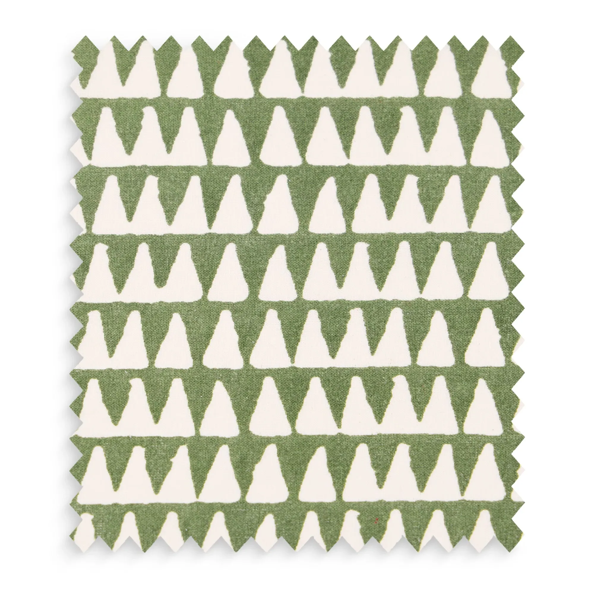 Savannah Block Printed Cotton Swatch - Green by Pooky