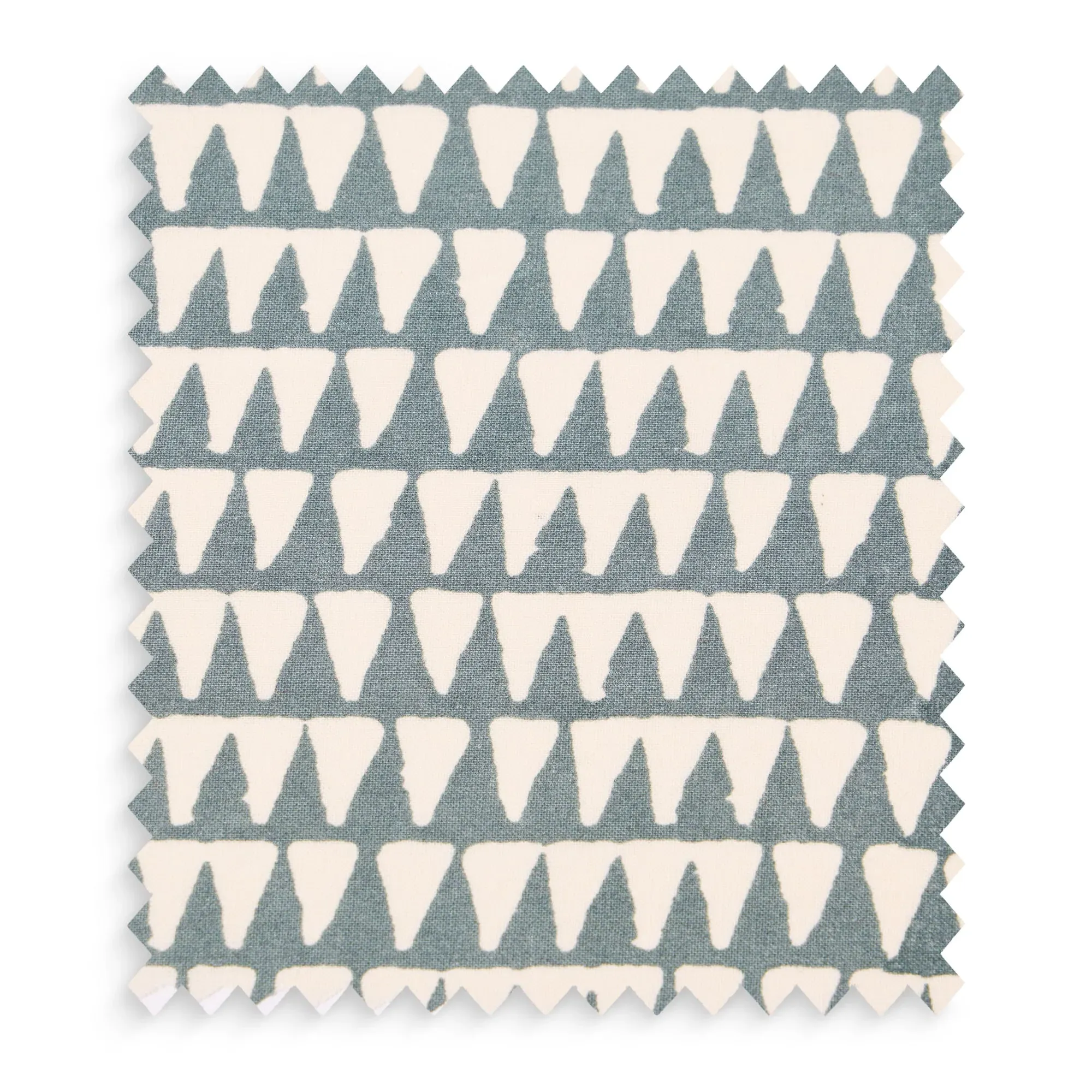 Savannah Block Printed Cotton Swatch - Teal, Cotton by Pooky