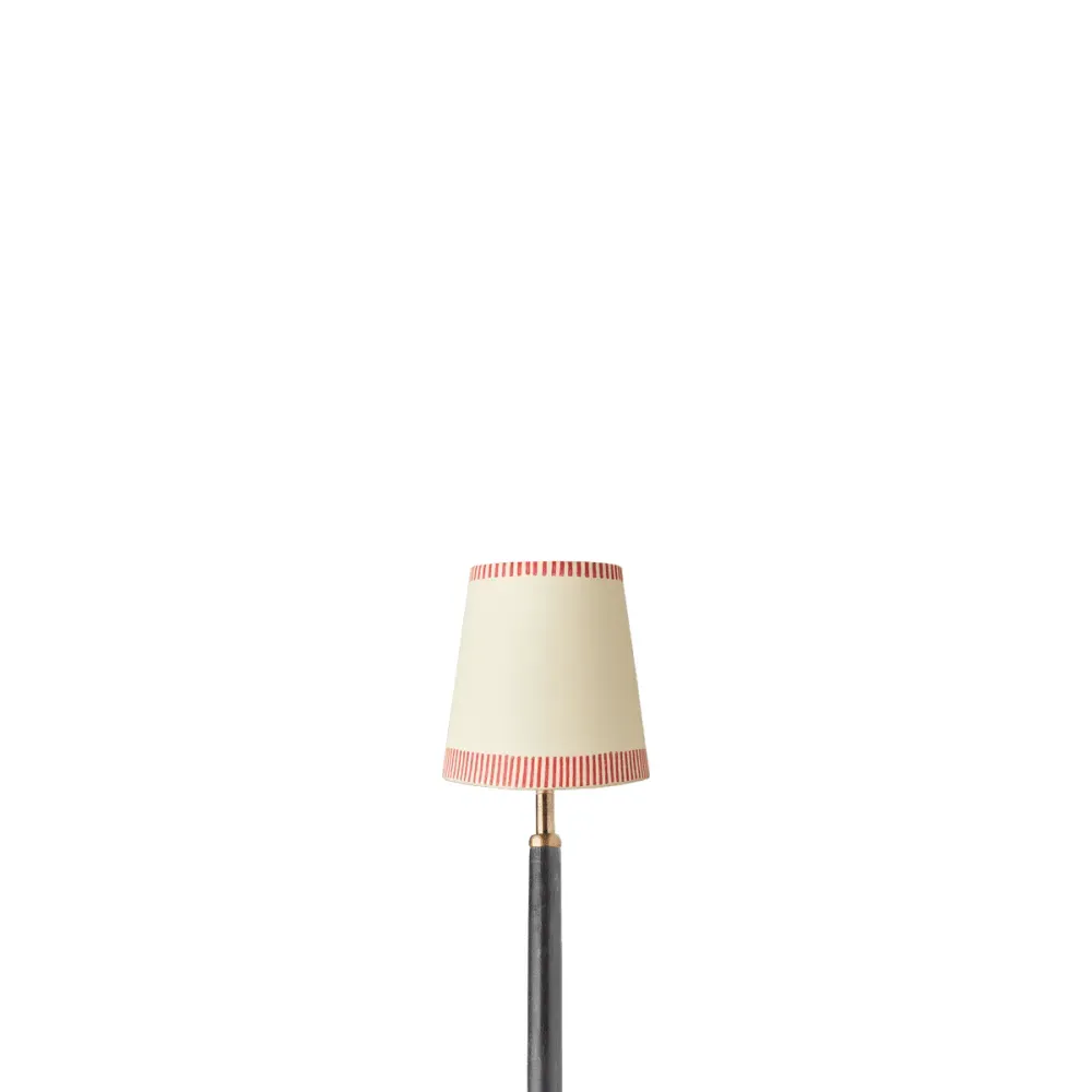 Scarlet Stitches 12cm Tall Tapered Clip-On Lamp Shade - Red, Hand Painted Card product